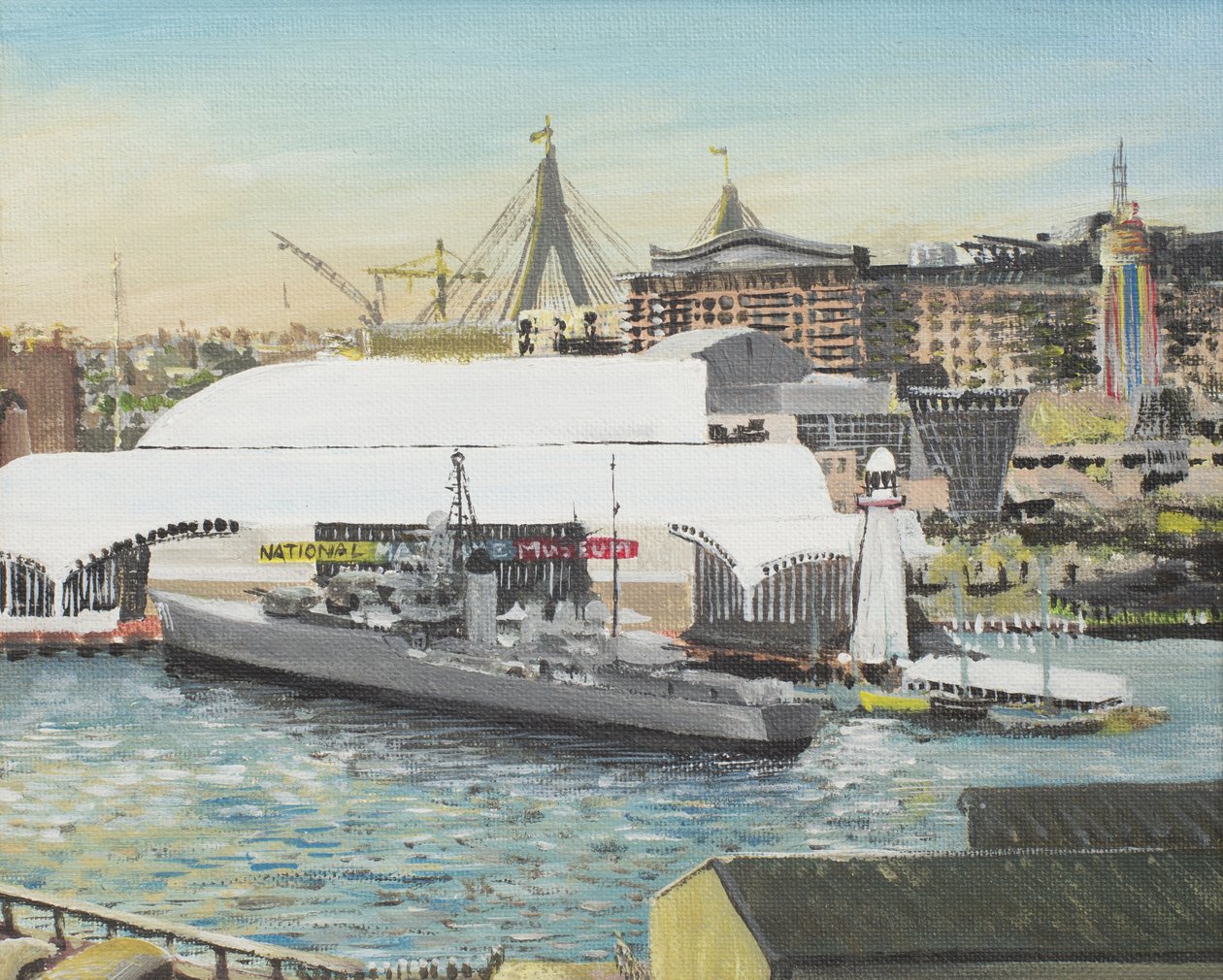 Sydney Maritime Museum, 1998, ( Akryl på lerretstavle) av Vincent Alexander Booth