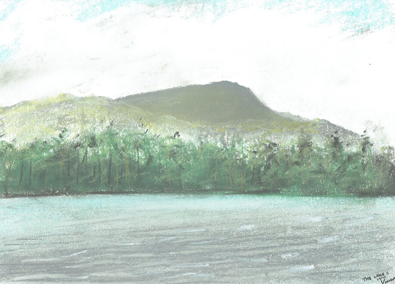 Innsjøene og åsene, 2005, (pastell på papir) av Vincent Alexander Booth