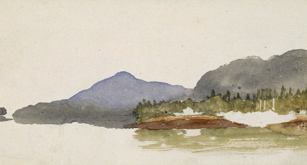 Western Lake View, 1869-71 (wc på papir) av Vincent Colyer
