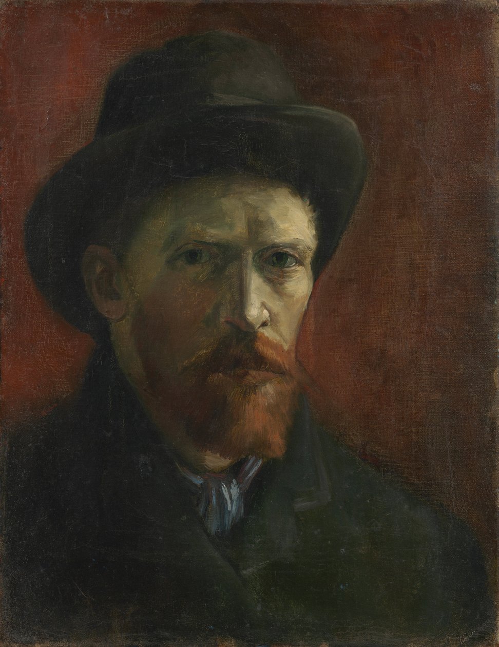 Selvportrett med filthatt av Vincent van Gogh