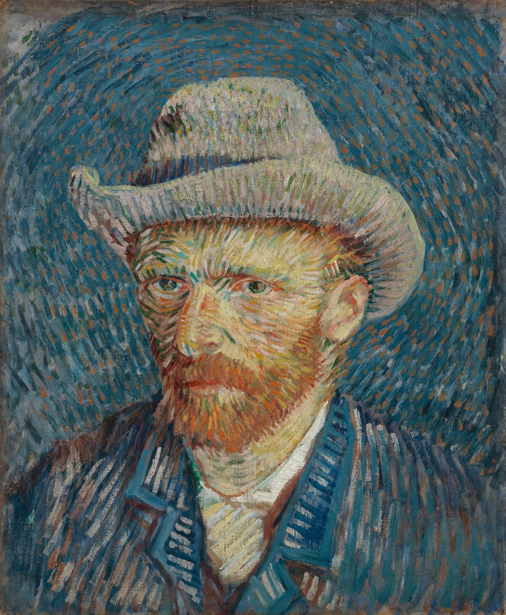 Selvportrett med grå filthatt av Vincent van Gogh