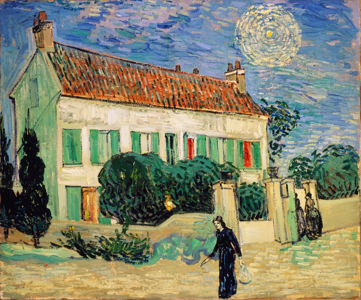 Det hvite hus om natten av Vincent van Gogh