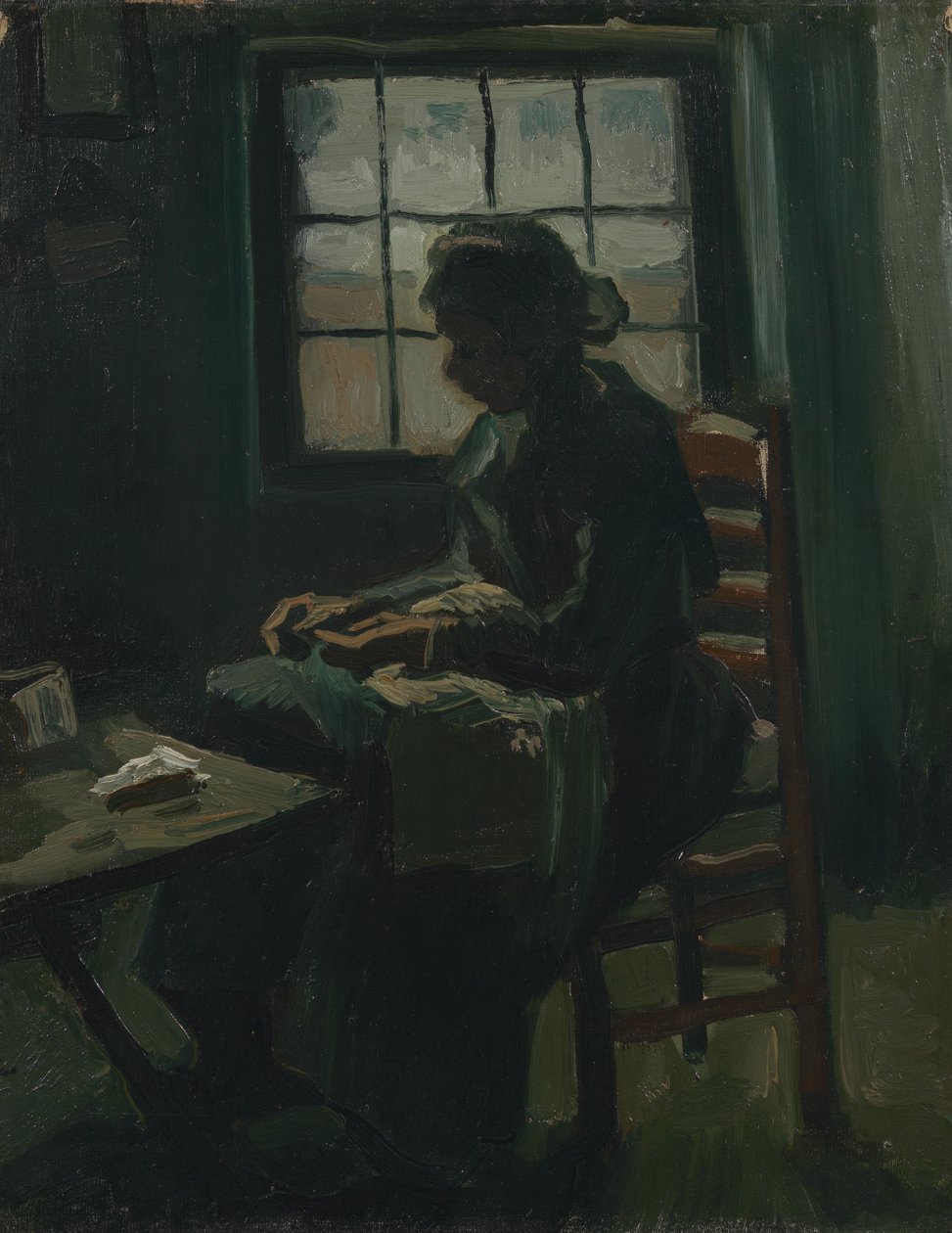 Kvinne som syr av Vincent van Gogh