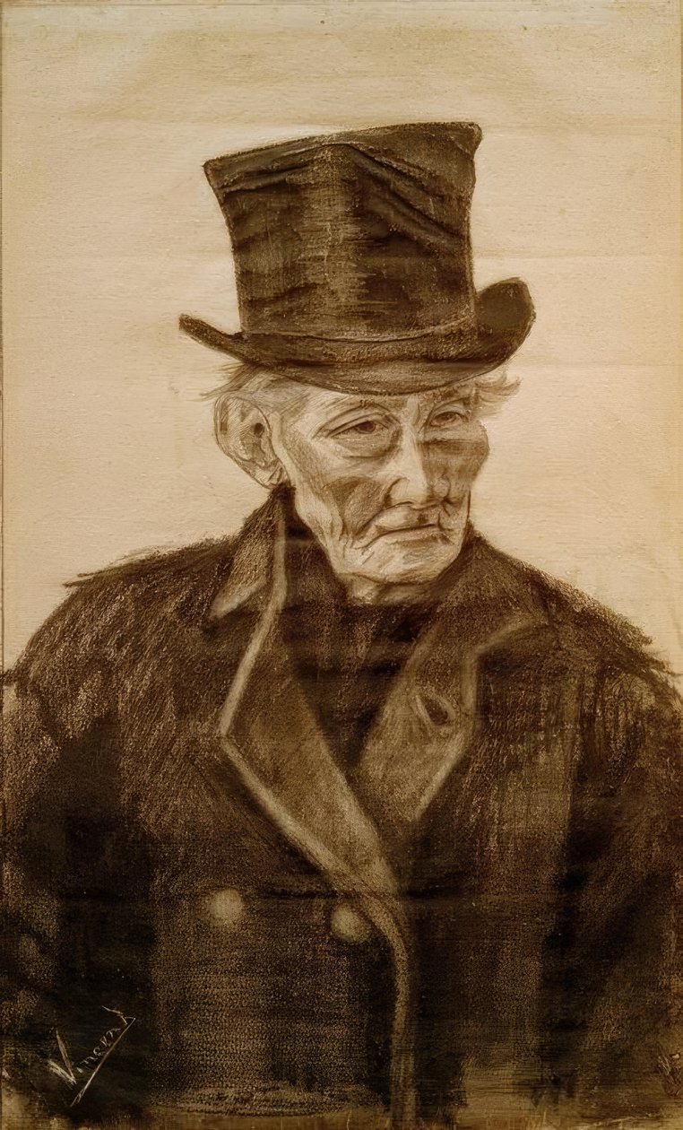Gammel mann med topphatt av Vincent van Gogh