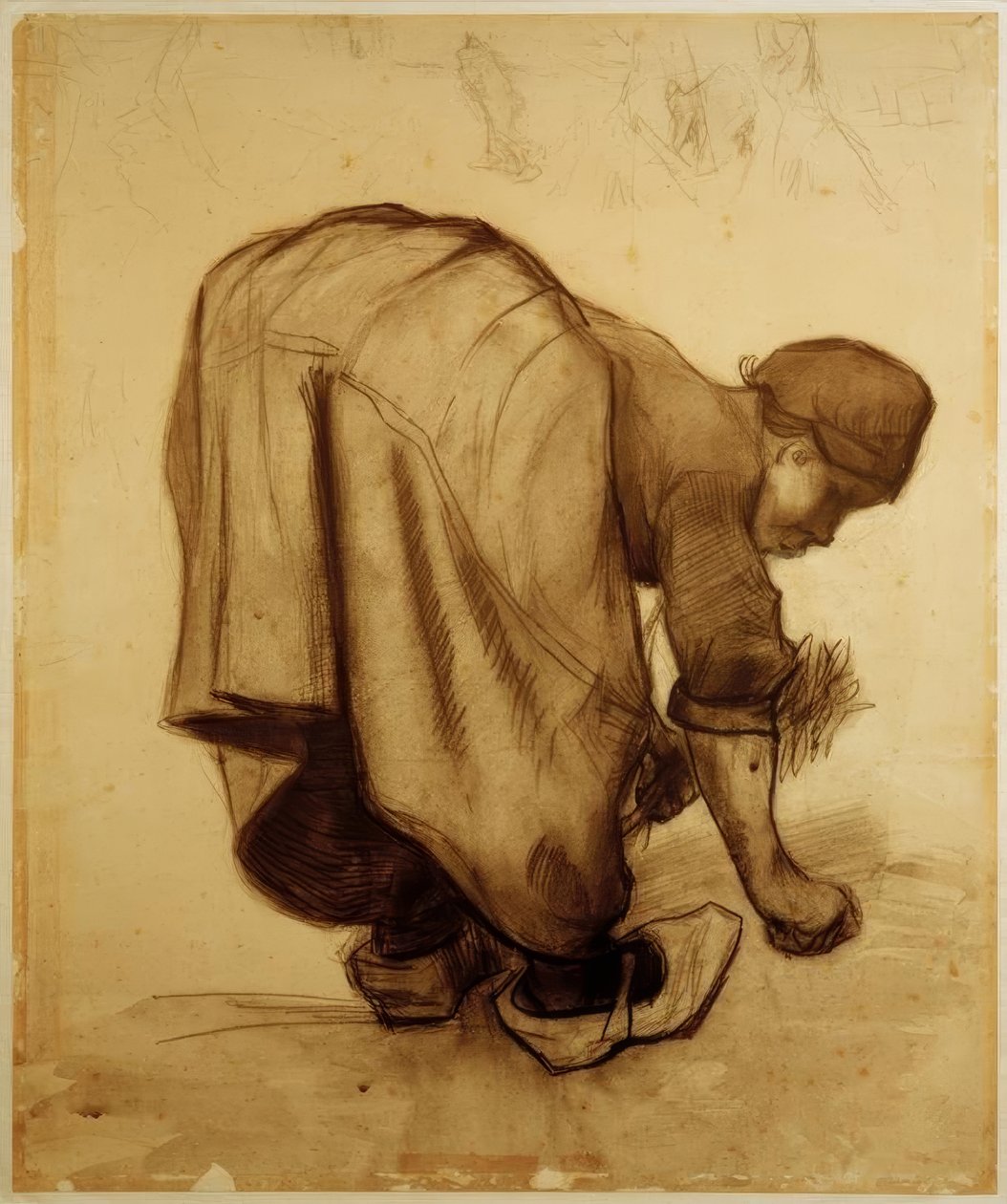 Bondekone høster mais av Vincent van Gogh