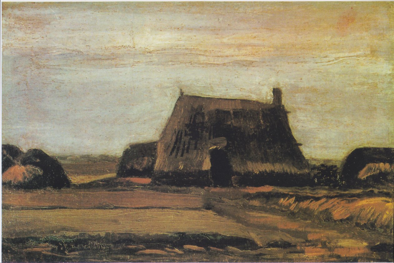 Våningshus med torvskjæring av Vincent van Gogh