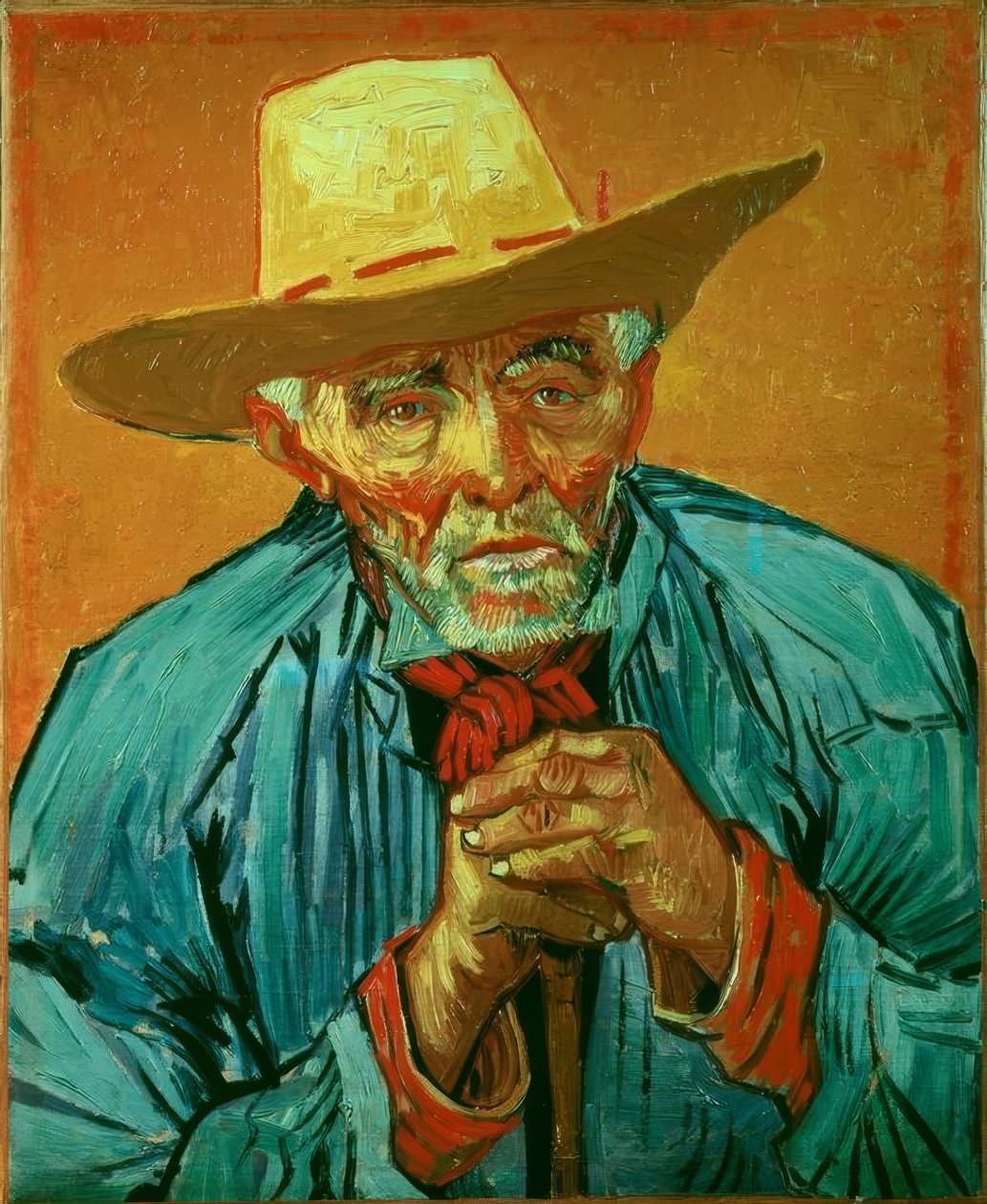 Portrett av bonden Patience Escalier av Vincent van Gogh