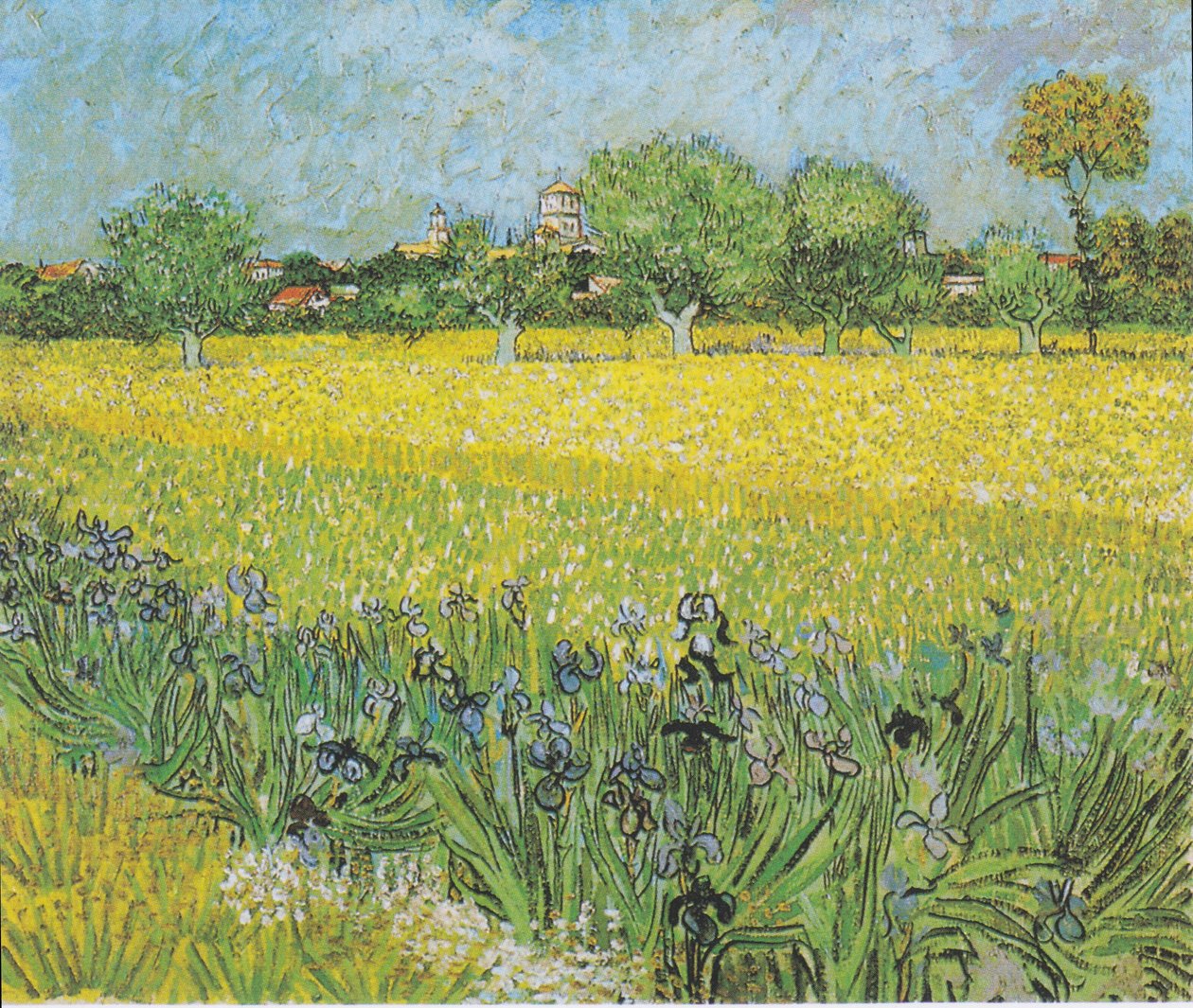 Utsikt over Arles med Iris i forgrunnen av Vincent van Gogh