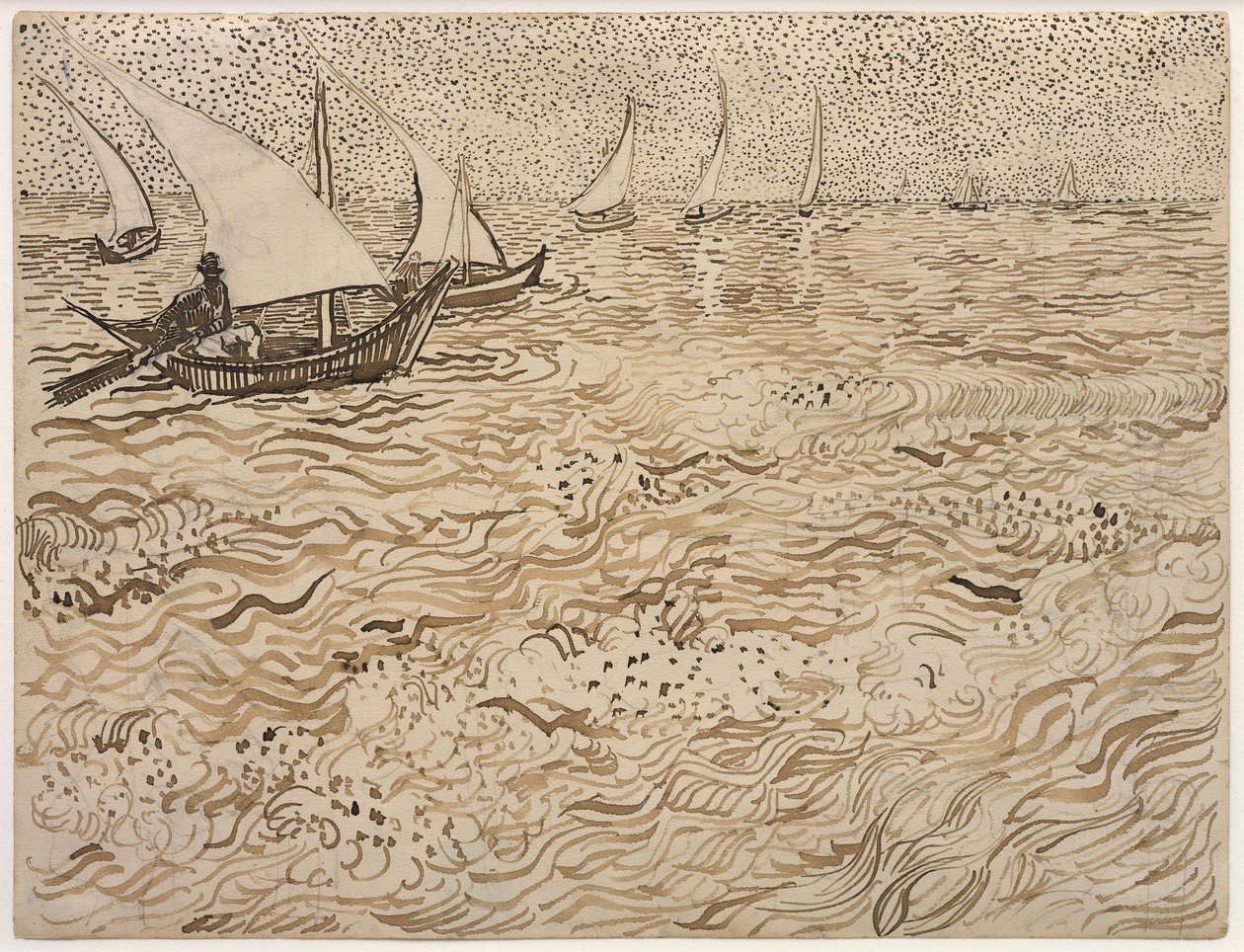 Båter på Saintes-Maries av Vincent van Gogh