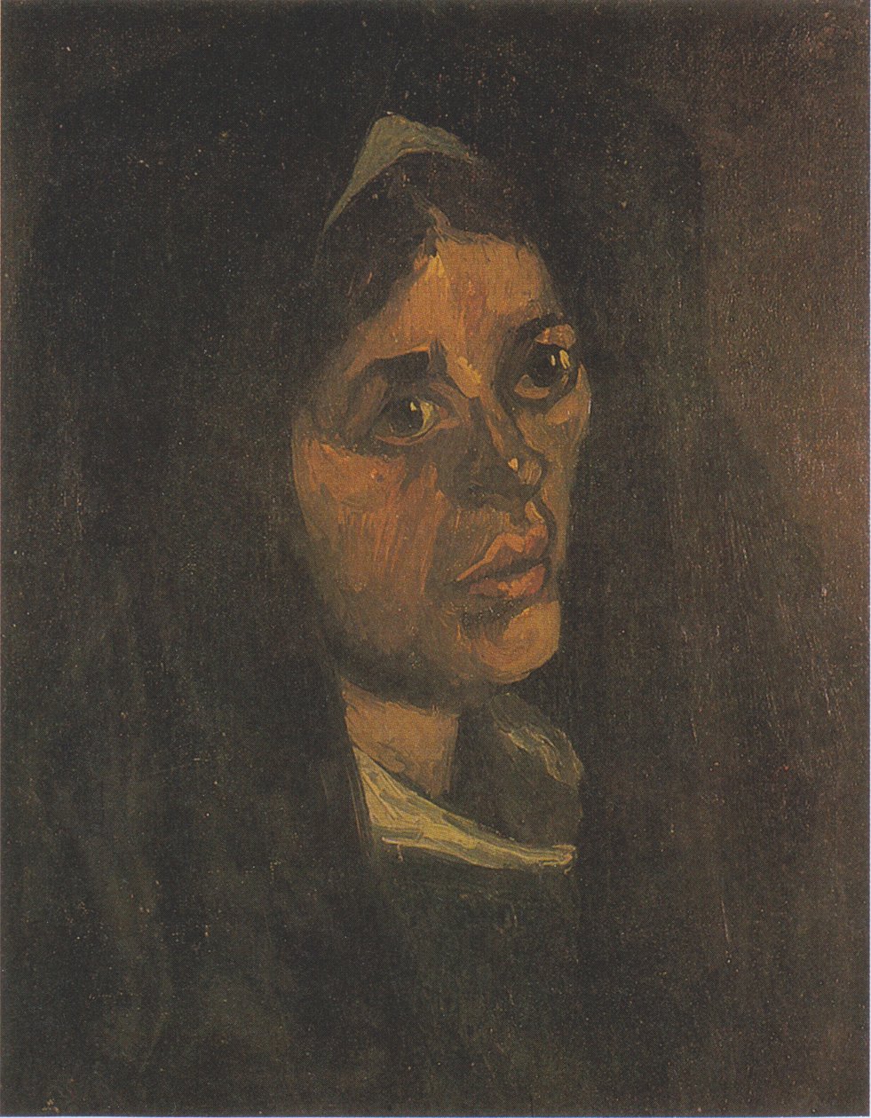 Bondekvinne med grønt skjerf av Vincent van Gogh