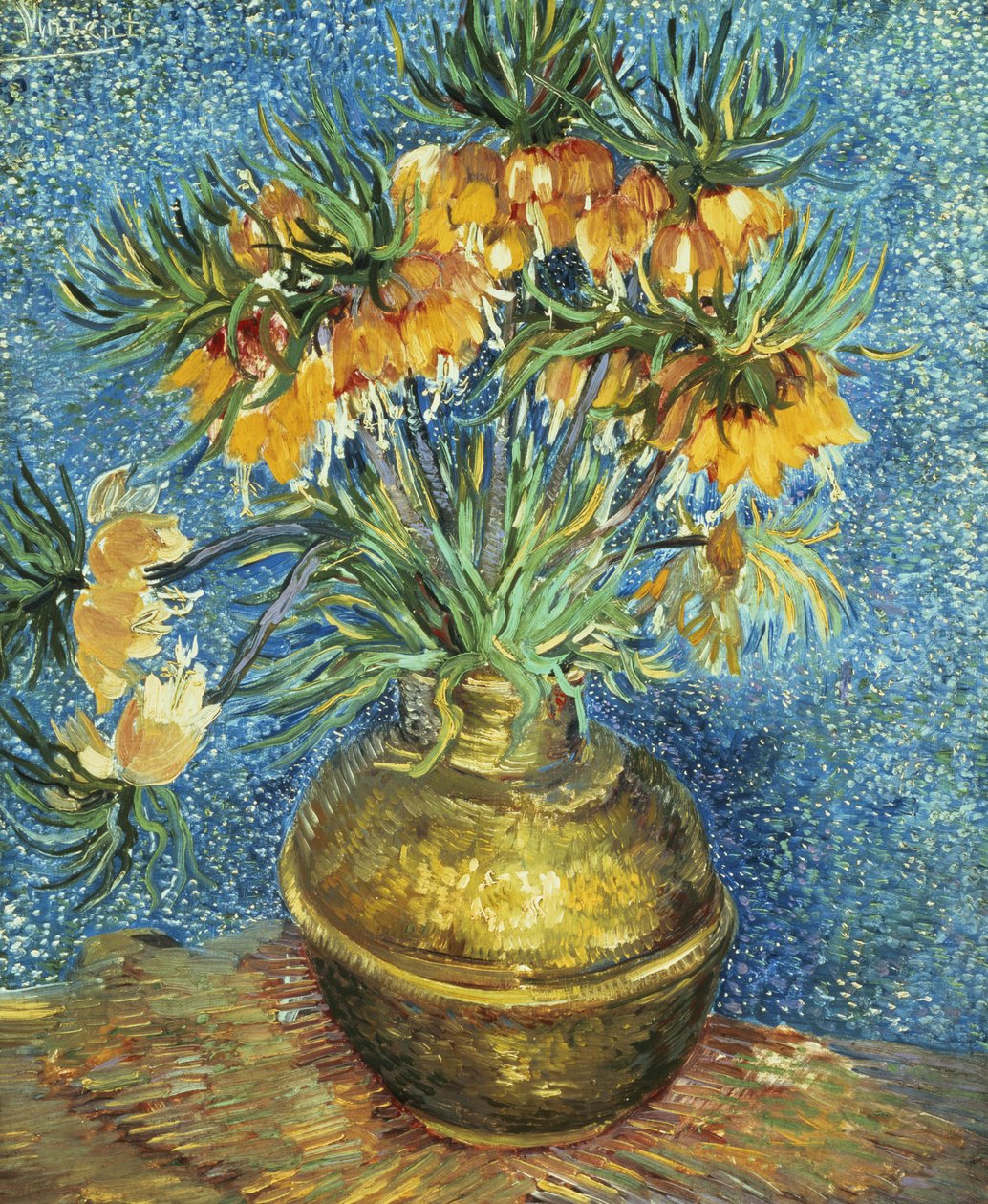 Crown Imperial Fritillaries i en kobbervase, 1886 av Vincent van Gogh