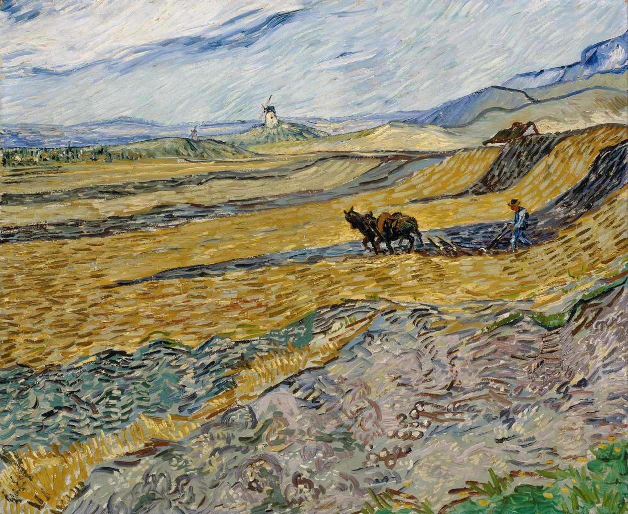 Lukket felt med Ploughman av Vincent van Gogh