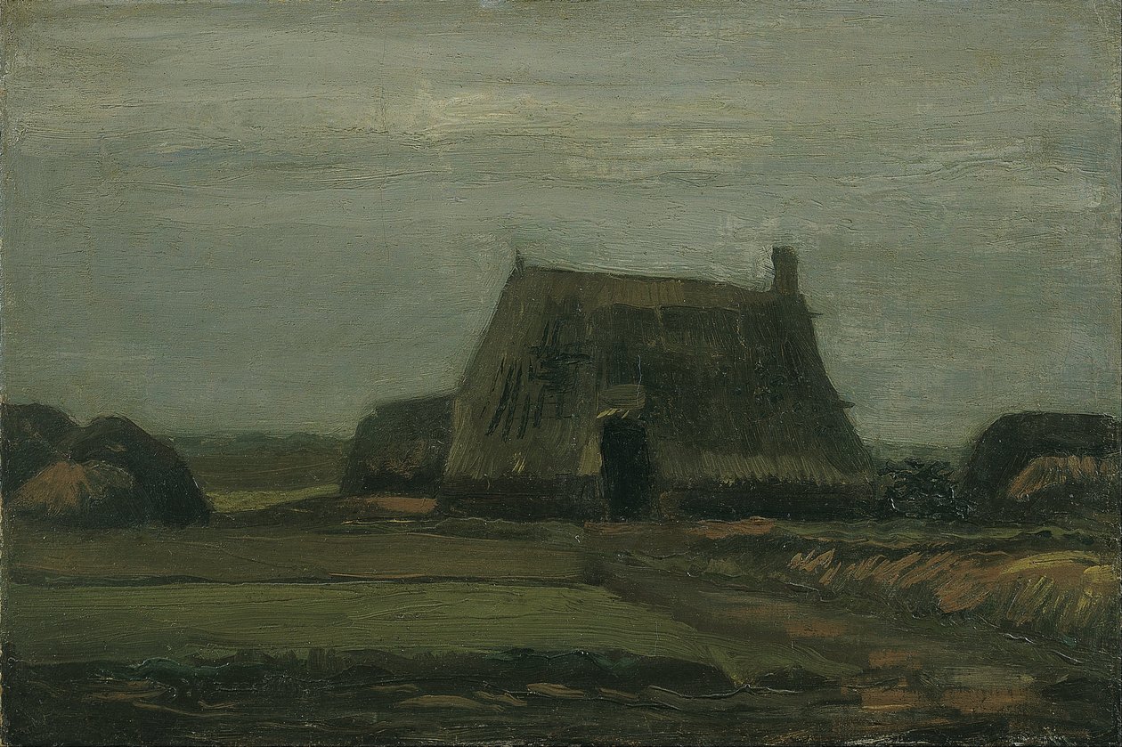 Gård med stabler av torv av Vincent van Gogh