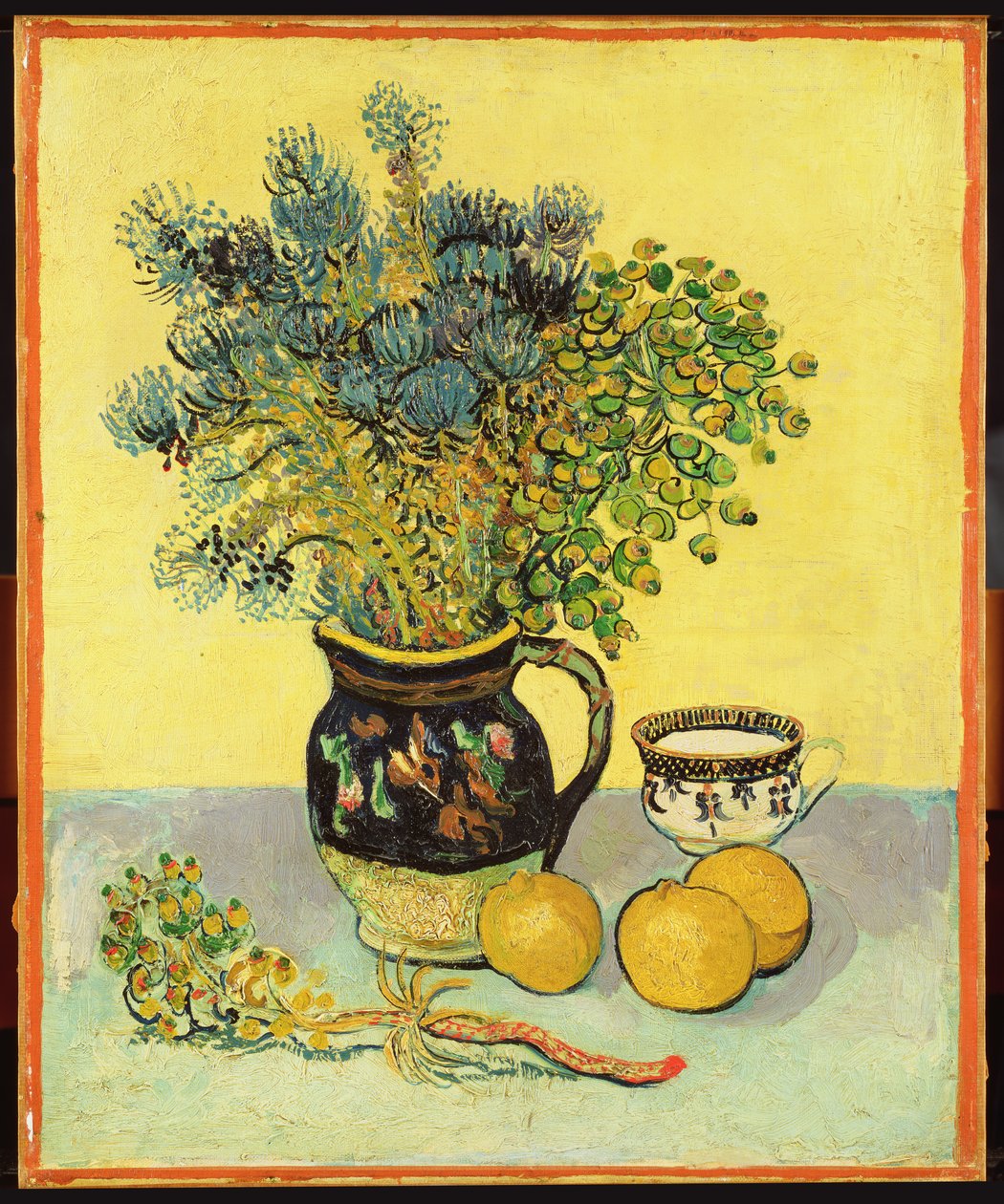 Blomsterstykke og frukt, 1888 av Vincent van Gogh