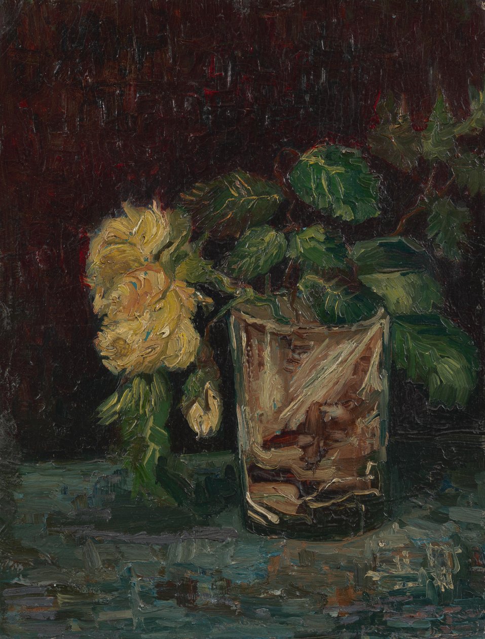 Glass med gule roser av Vincent van Gogh