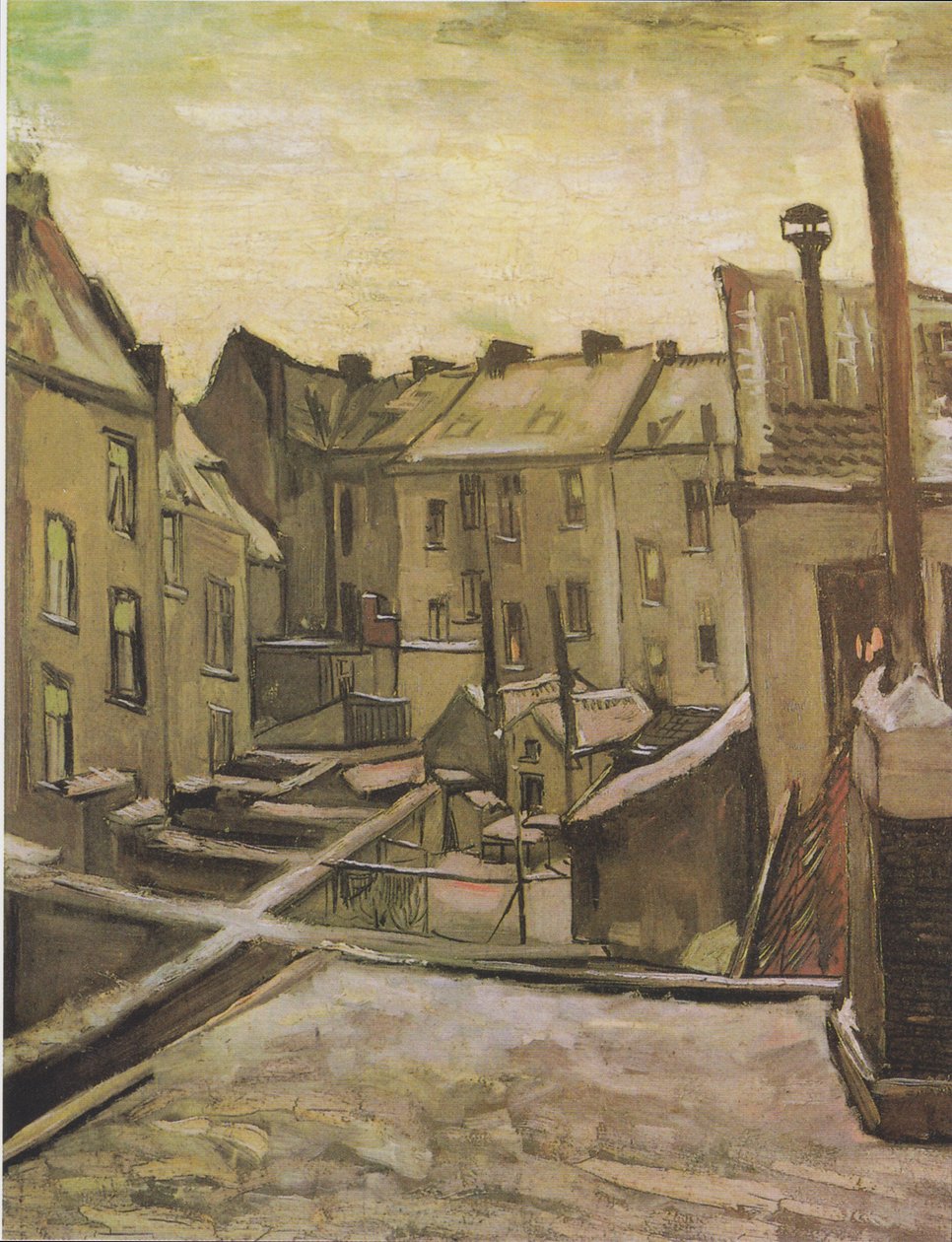 Bakgårder i Antwerpen i snøen av Vincent van Gogh