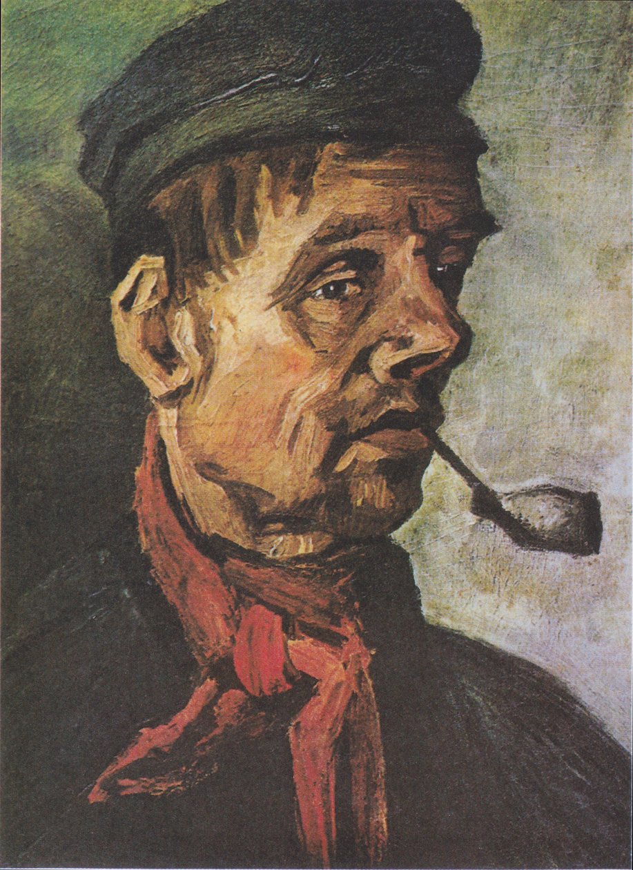 Hodet til en bonde med et leirepipe av Vincent van Gogh