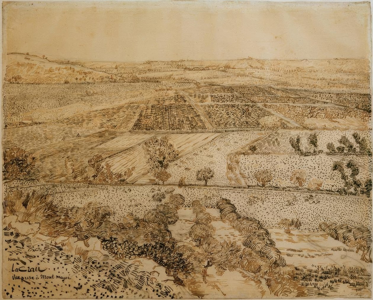 La Crau sett fra Montmajour av Vincent van Gogh