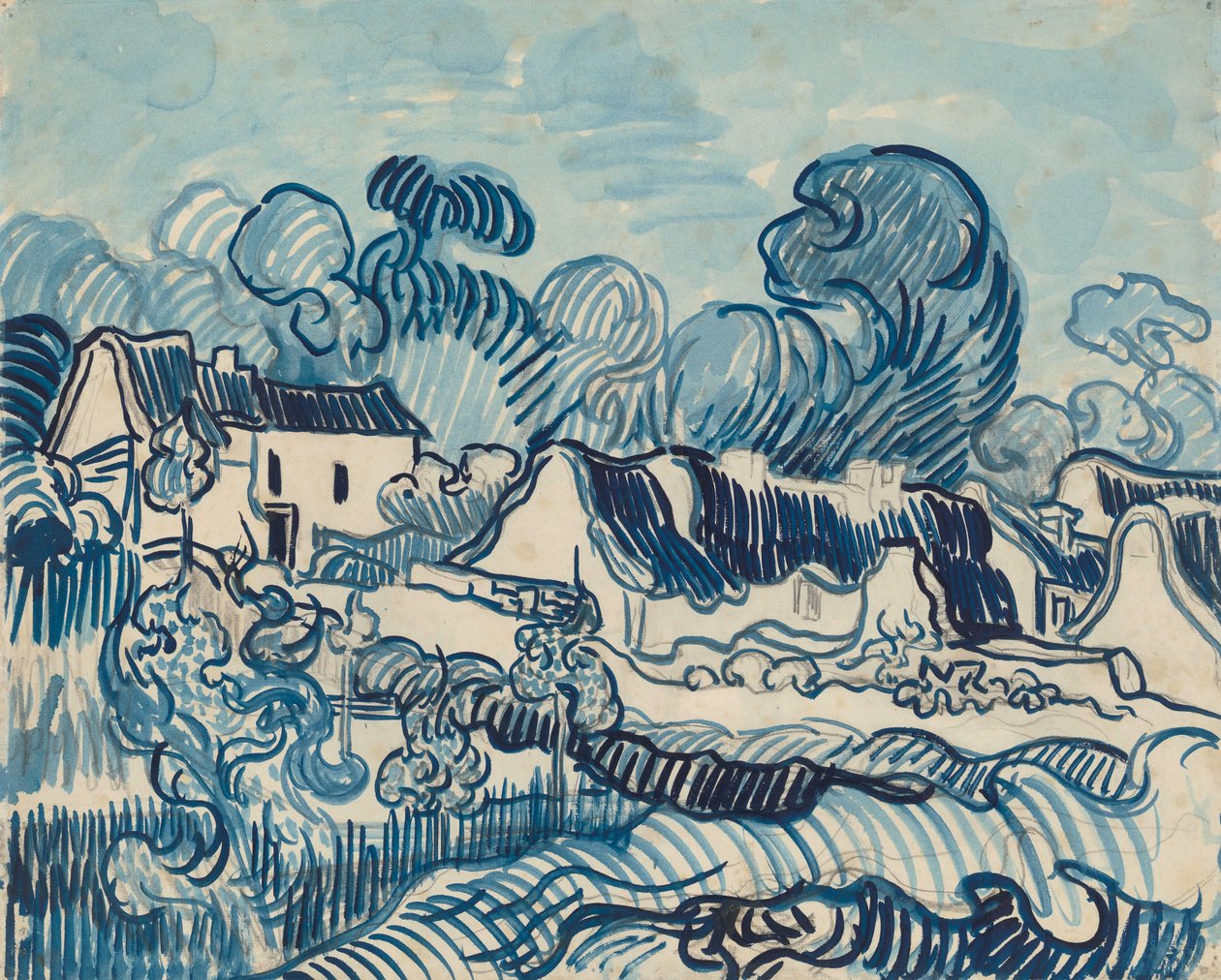 Landskap med hus av Vincent van Gogh