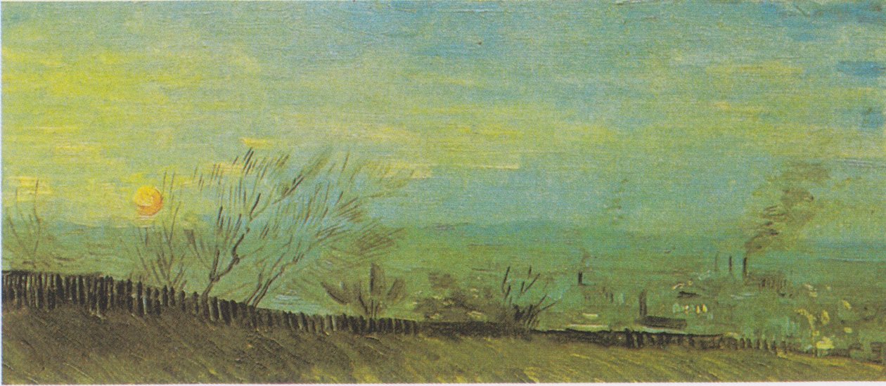 Landskap med fabrikker i måneskinn av Vincent van Gogh