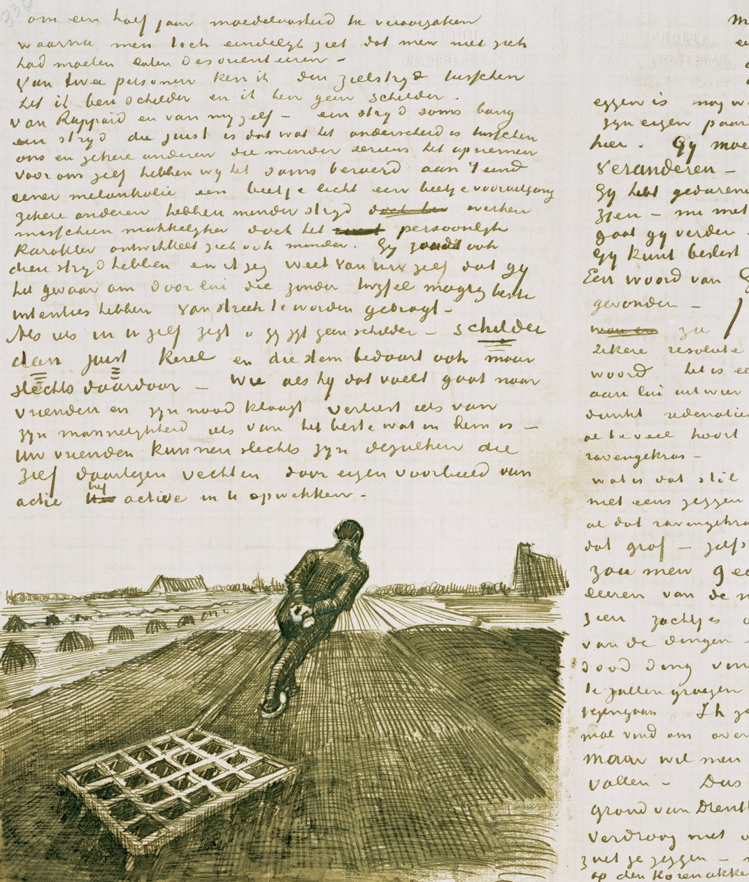 Mann som trekker en harv av Vincent van Gogh