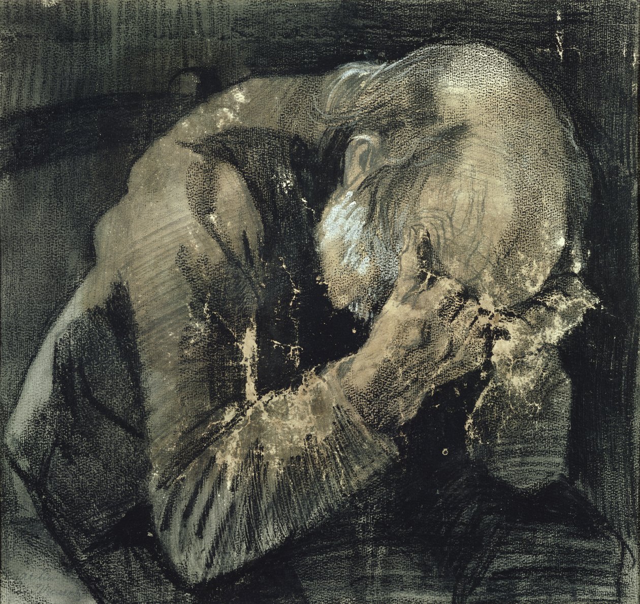 Mann med hodet i hendene av Vincent van Gogh
