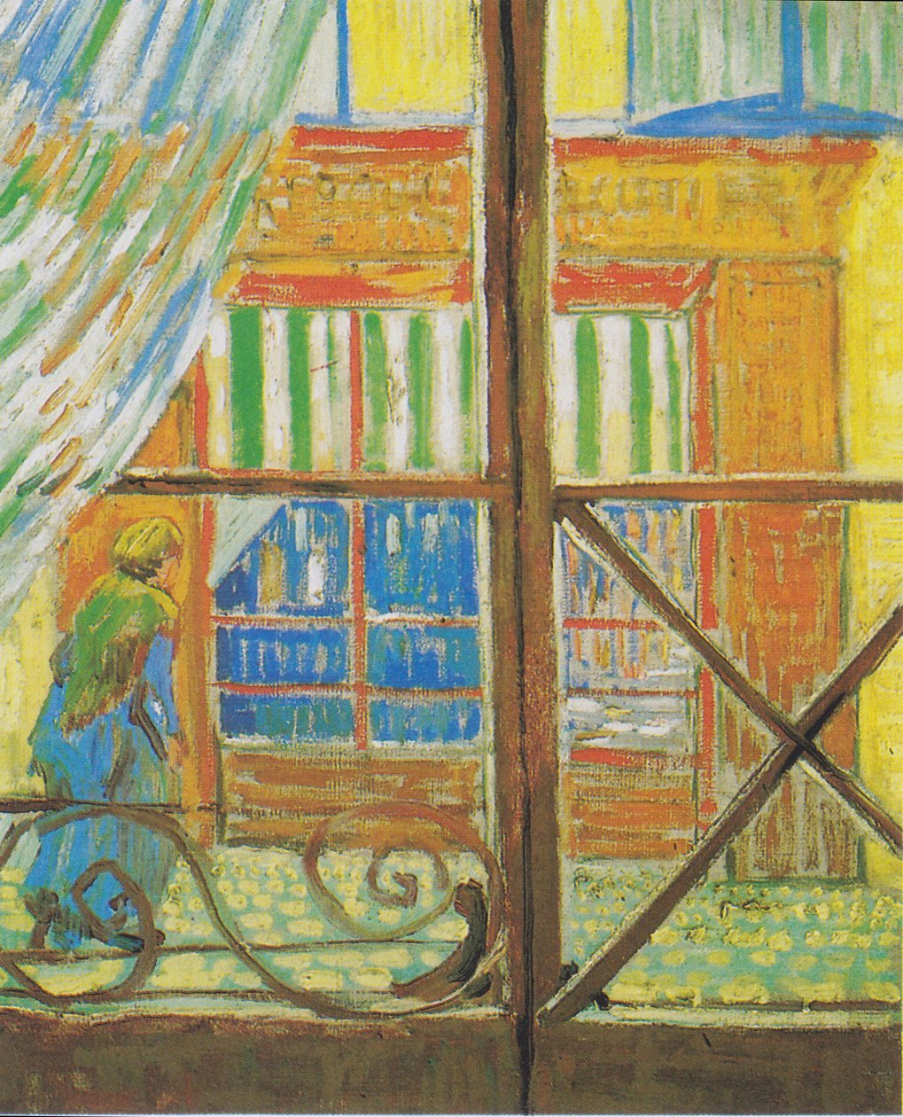 Slakterbutikk, sett gjennom et vindu av Vincent van Gogh