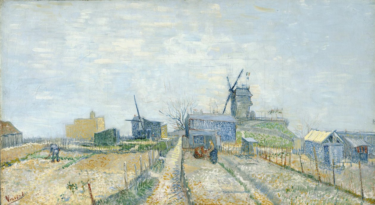 Montmartre møller og grønnsakshager av Vincent van Gogh