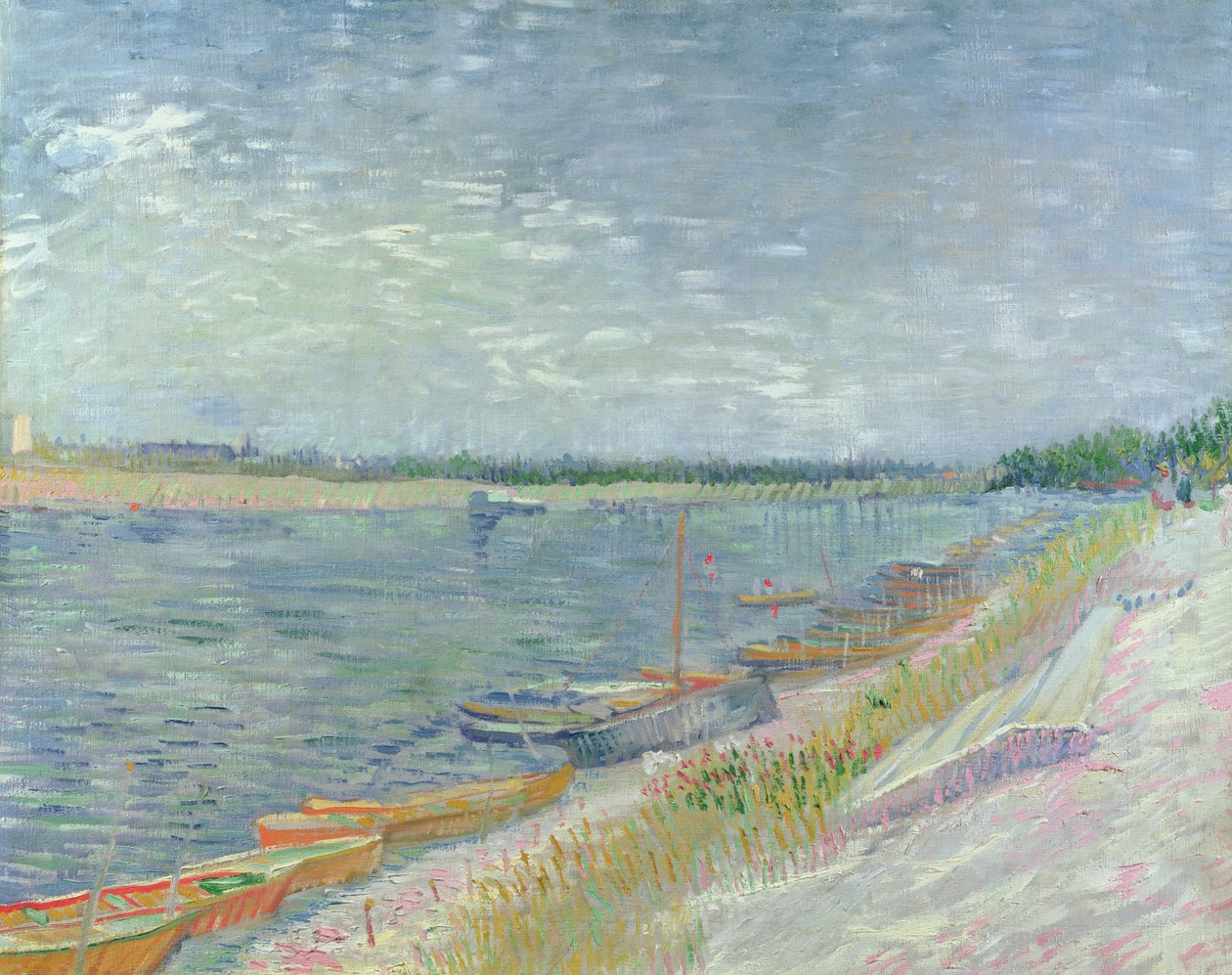 Fortøyde båter, 1887 av Vincent van Gogh