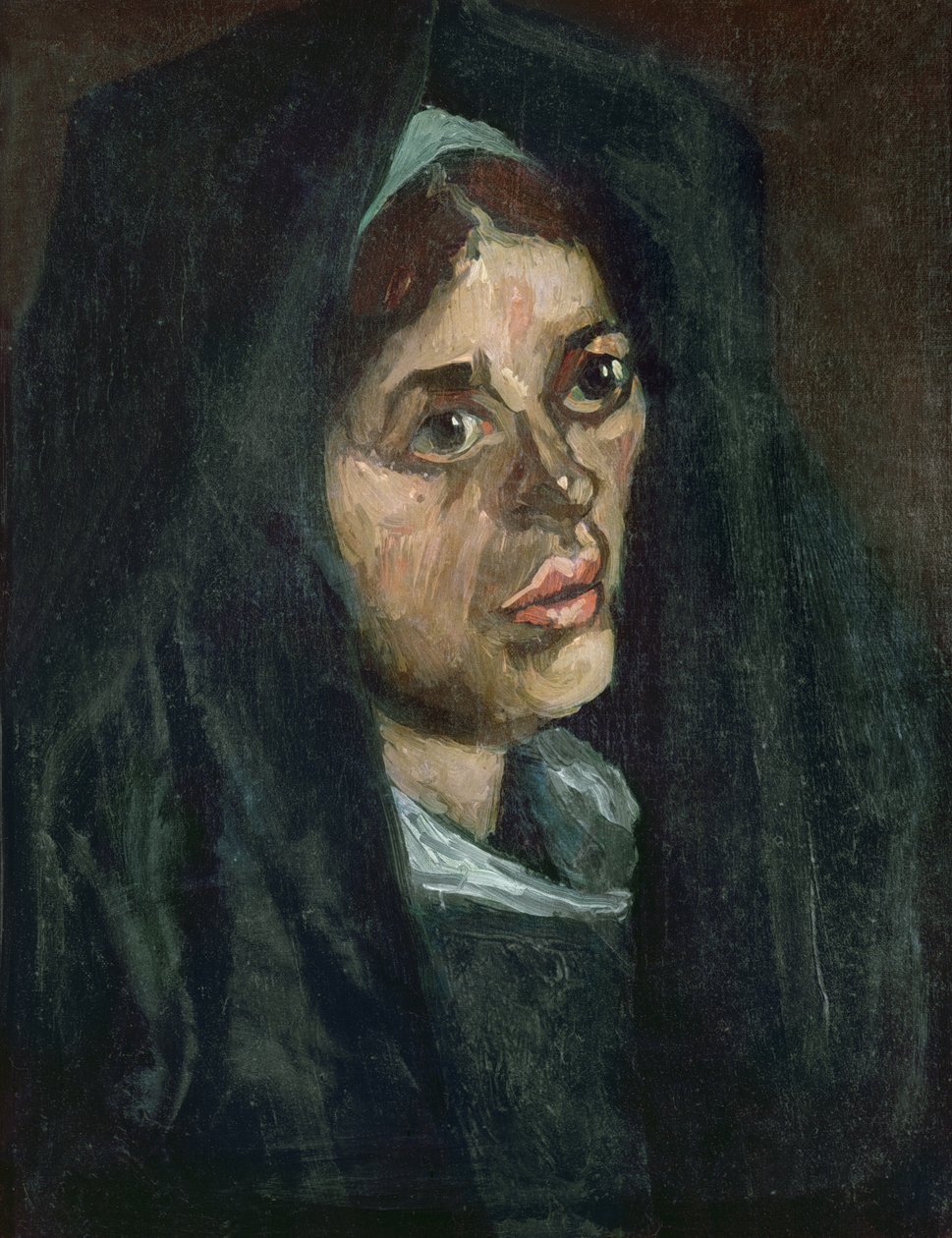 Bonde med mosegrønt sjal, ca.1885 av Vincent van Gogh