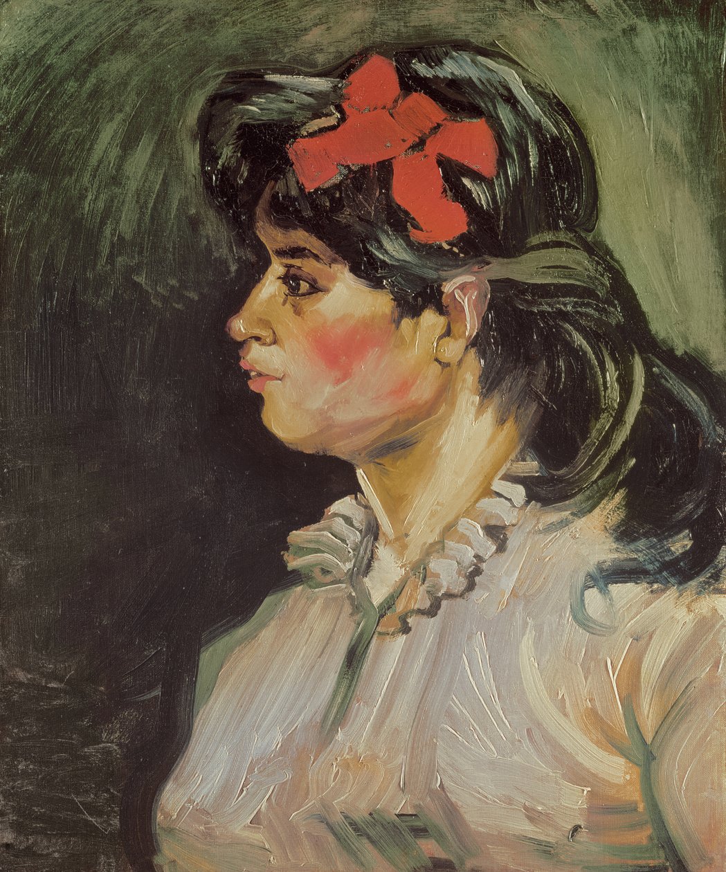 Portrett av en kvinne med et rødt bånd, 1885 av Vincent van Gogh