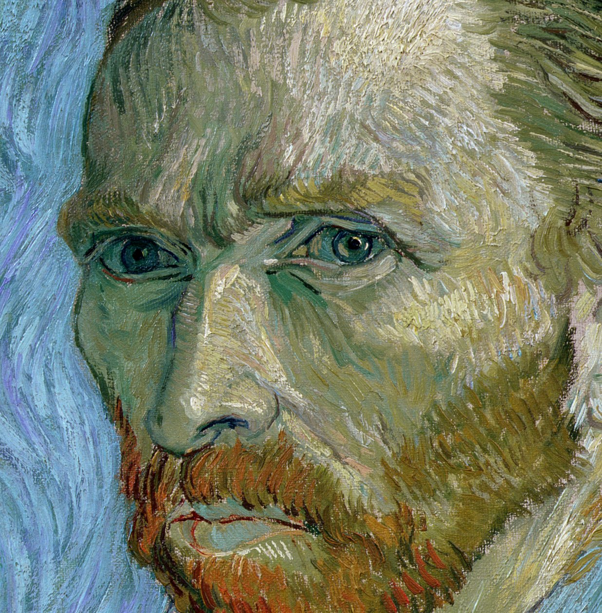 Selvportrett, 1889 (detalj av 32212) av Vincent van Gogh