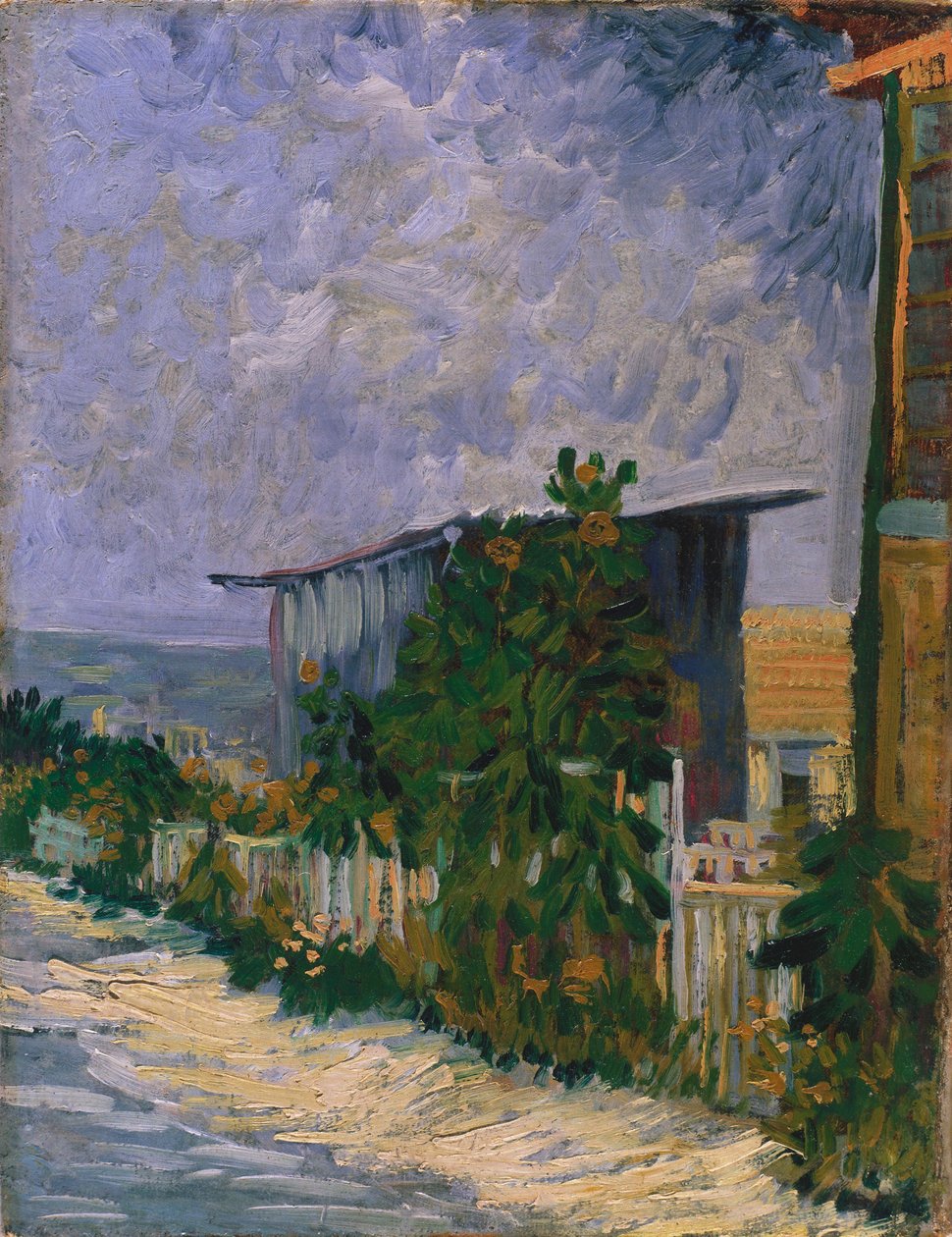 Skur på Montmartre med solsikke av Vincent van Gogh