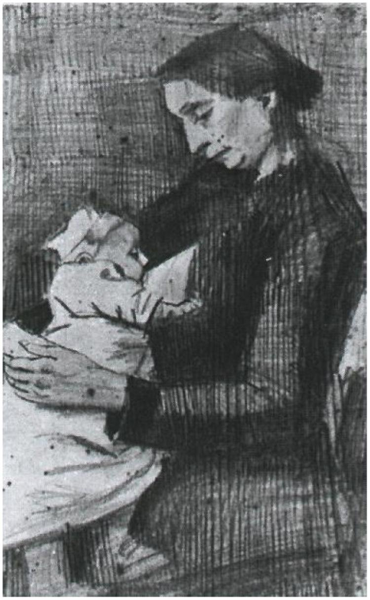 Se Nursing Baby av Vincent van Gogh