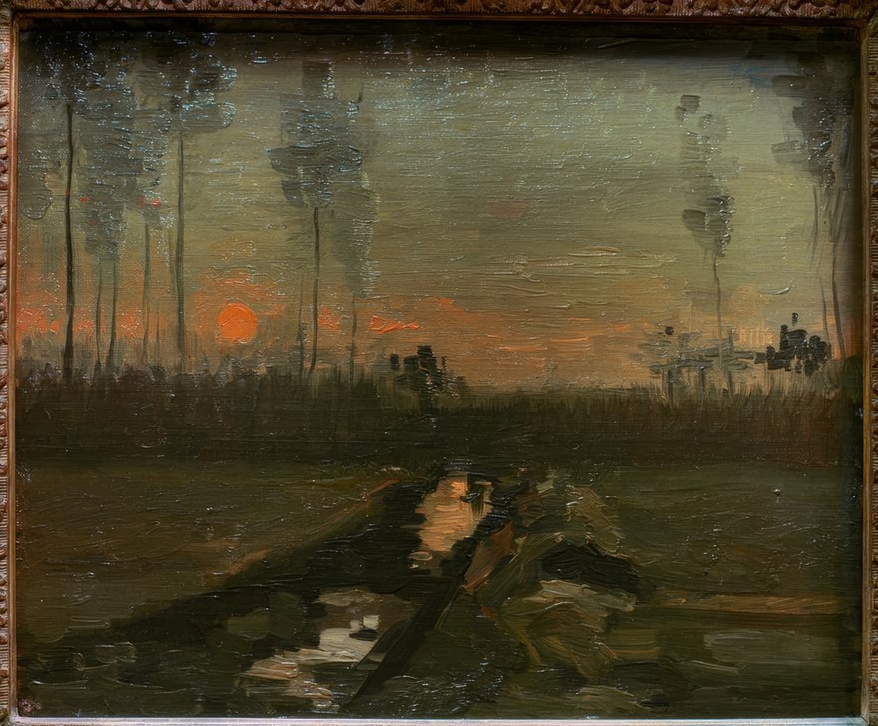 solnedgang av Vincent van Gogh