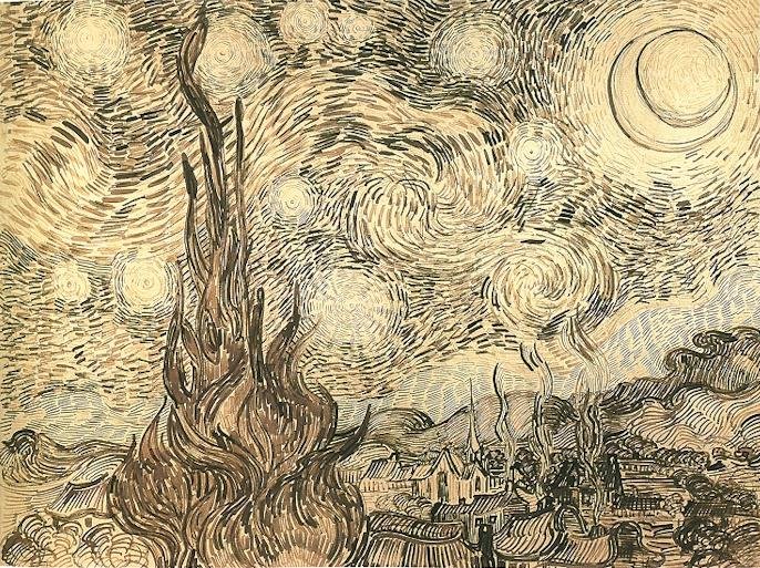 Stjerneklar natt av Vincent van Gogh