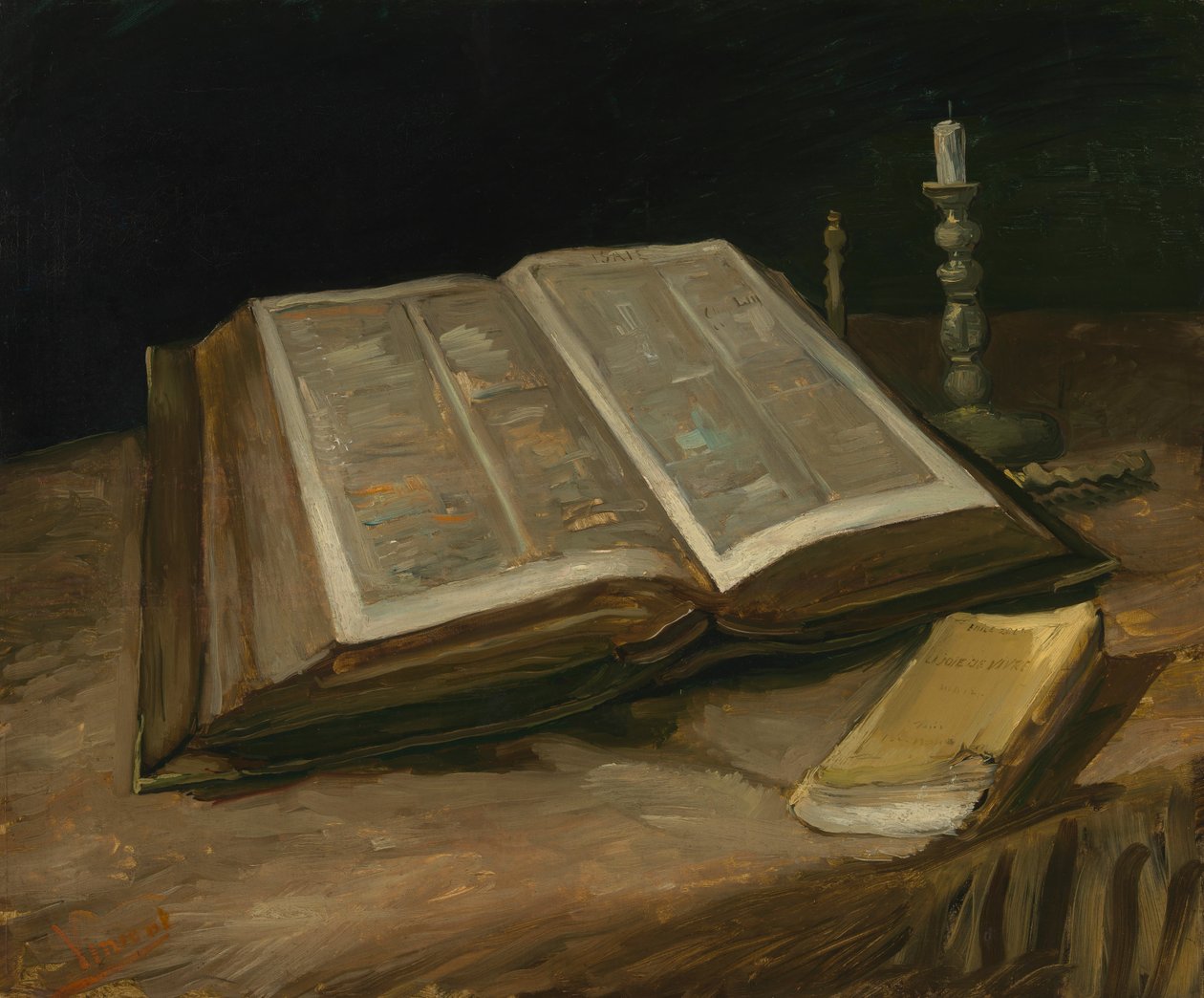 Stilleben med Bibelen, 1885 av Vincent van Gogh