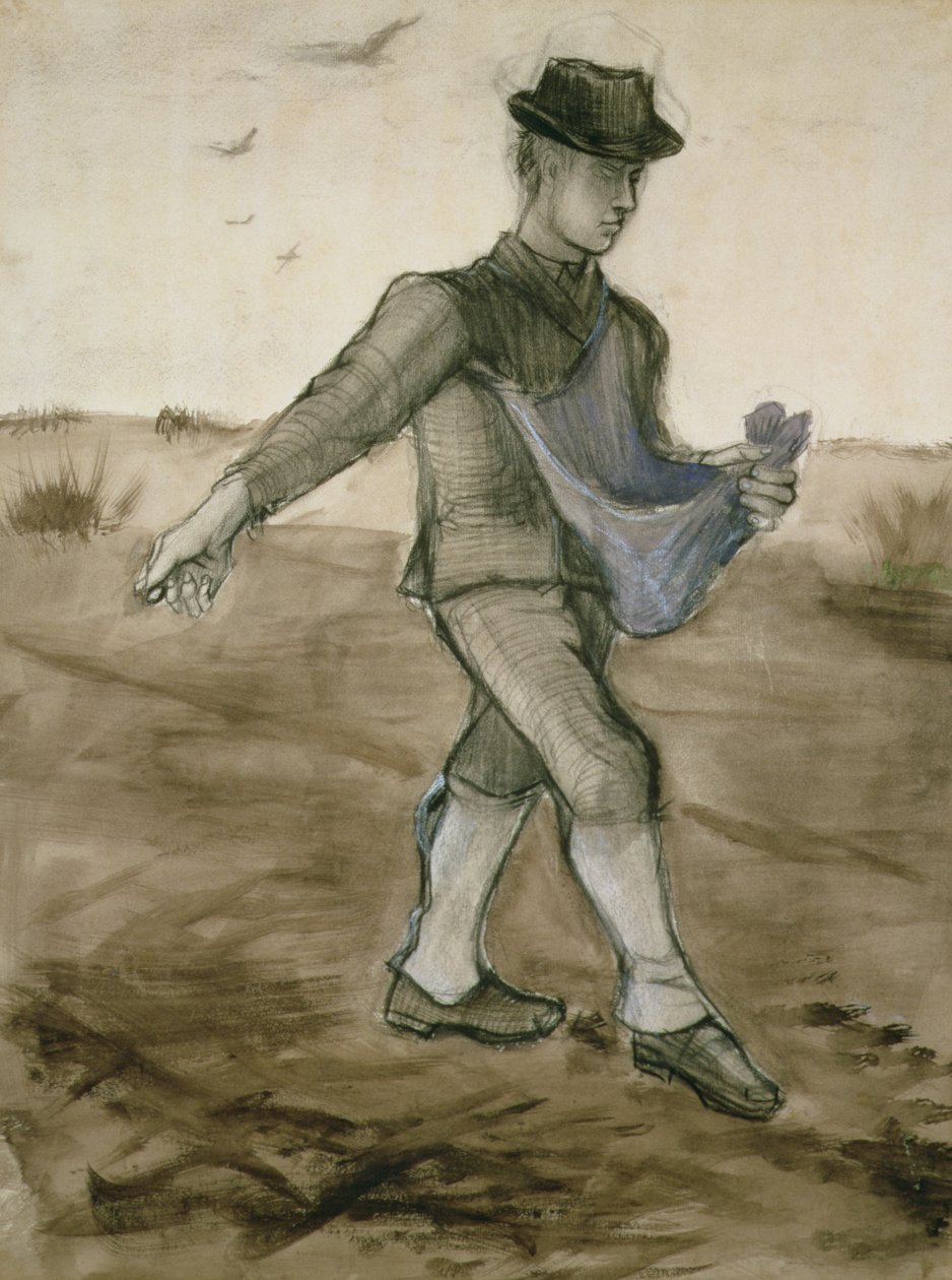 The Sower, 1881 (blyant, penn og brunt blekk) av Vincent van Gogh