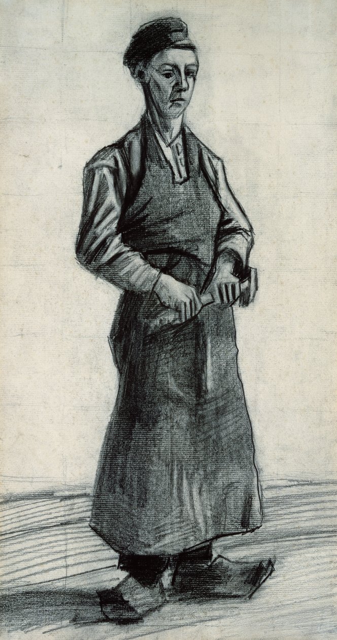 Den unge smeden, 1882 (svart kritt og blyant på papir) av Vincent van Gogh