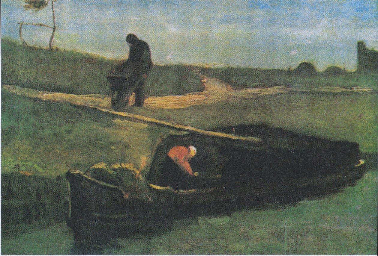 Torvbåt med to figurer av Vincent van Gogh