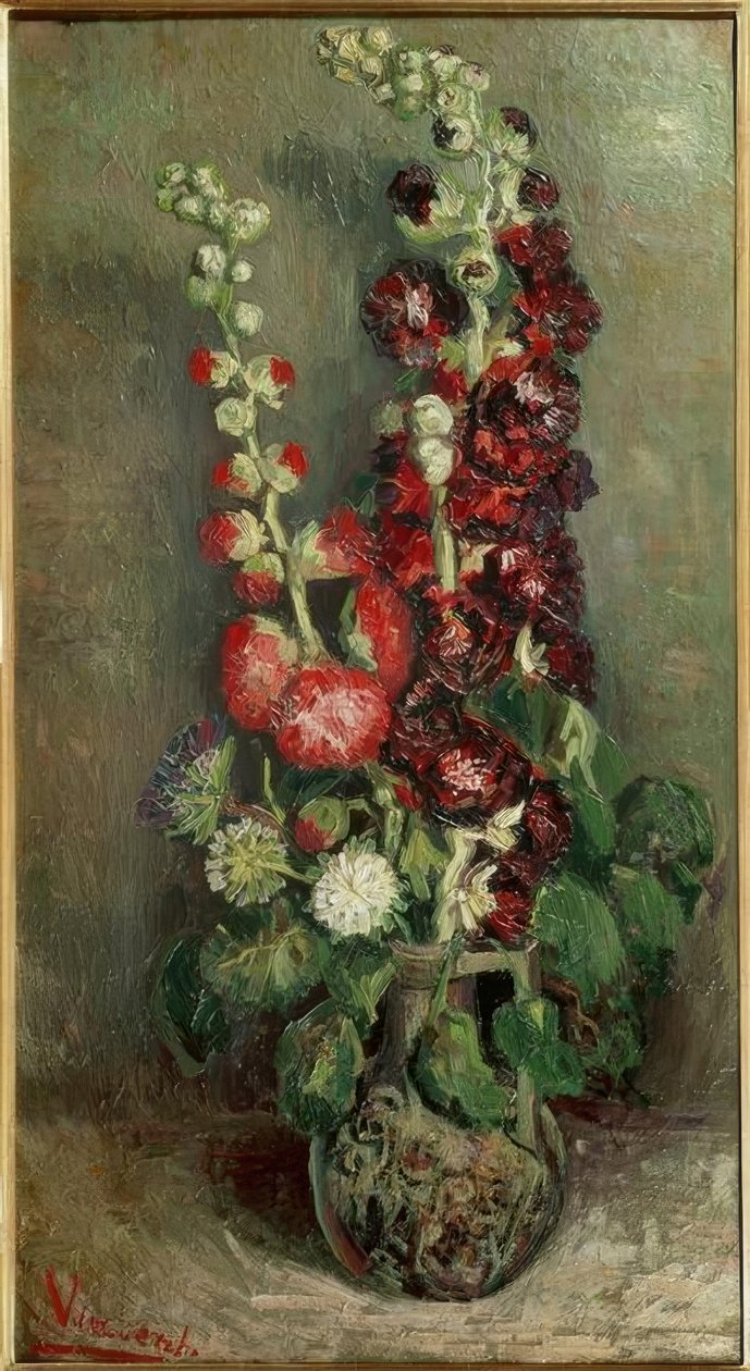 Vase av rosemalva av Vincent van Gogh