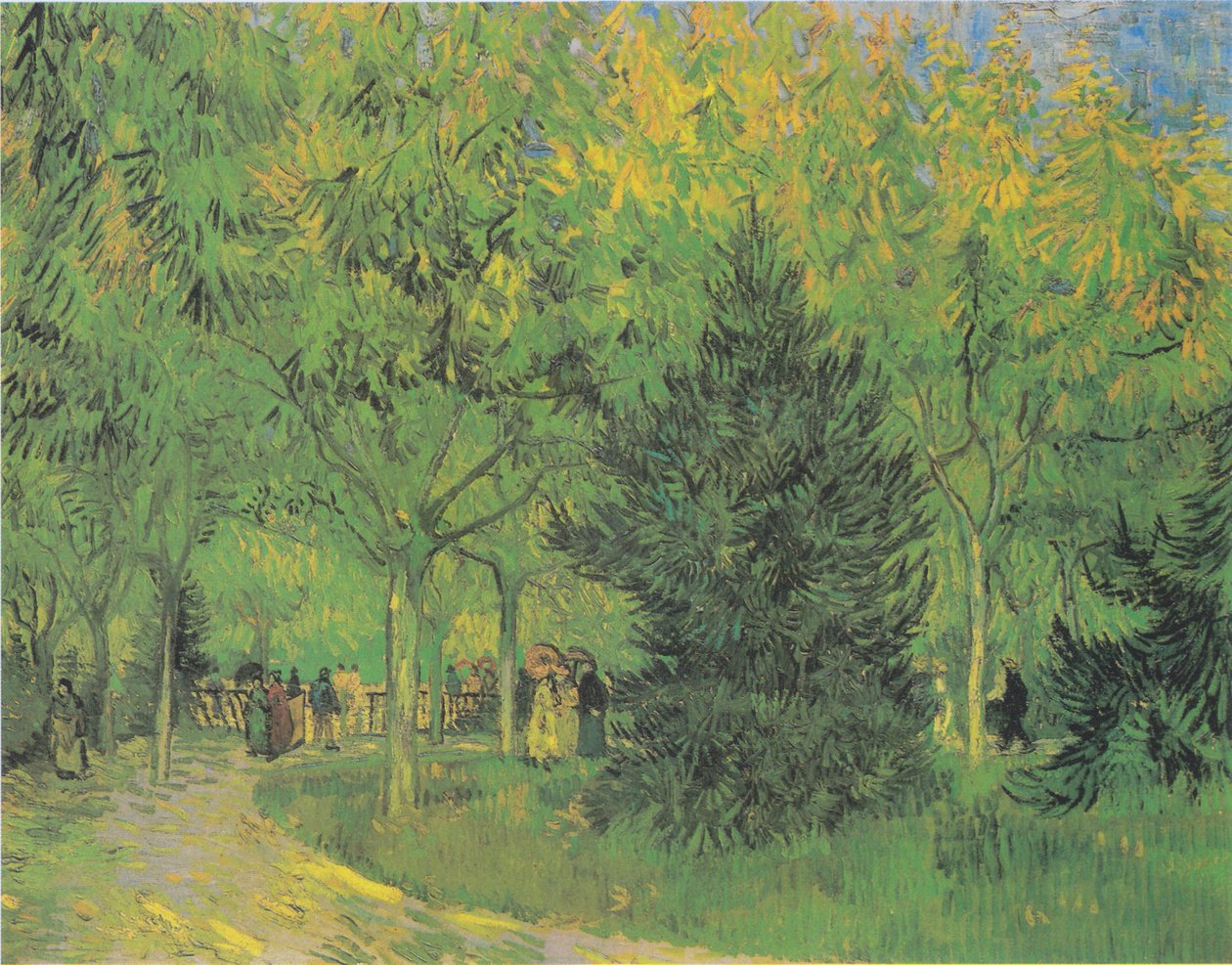 Sti i parken Arles med turgåere av Vincent van Gogh