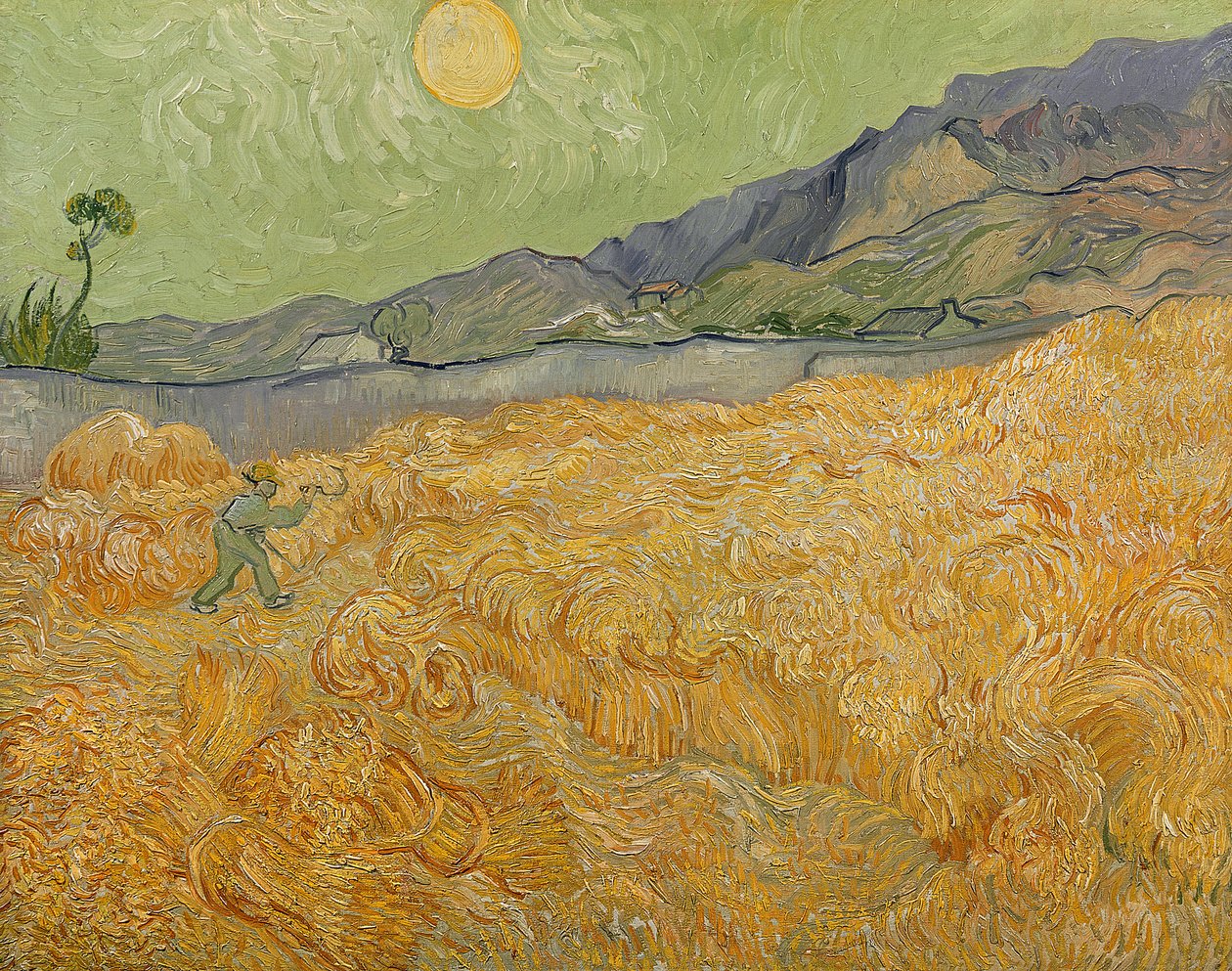 Wheatfield med Reaper, 1889 av Vincent van Gogh