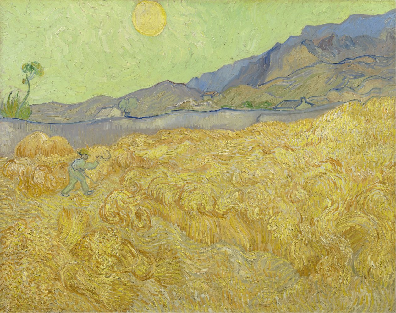 Hvetefelt med en høster av Vincent van Gogh