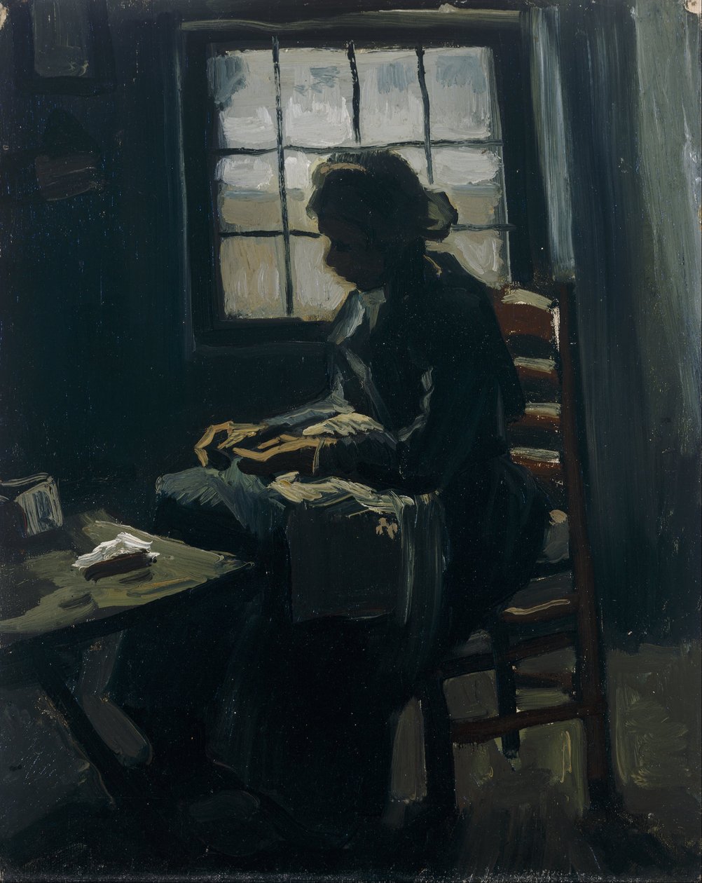 Kvinne som syr av Vincent van Gogh