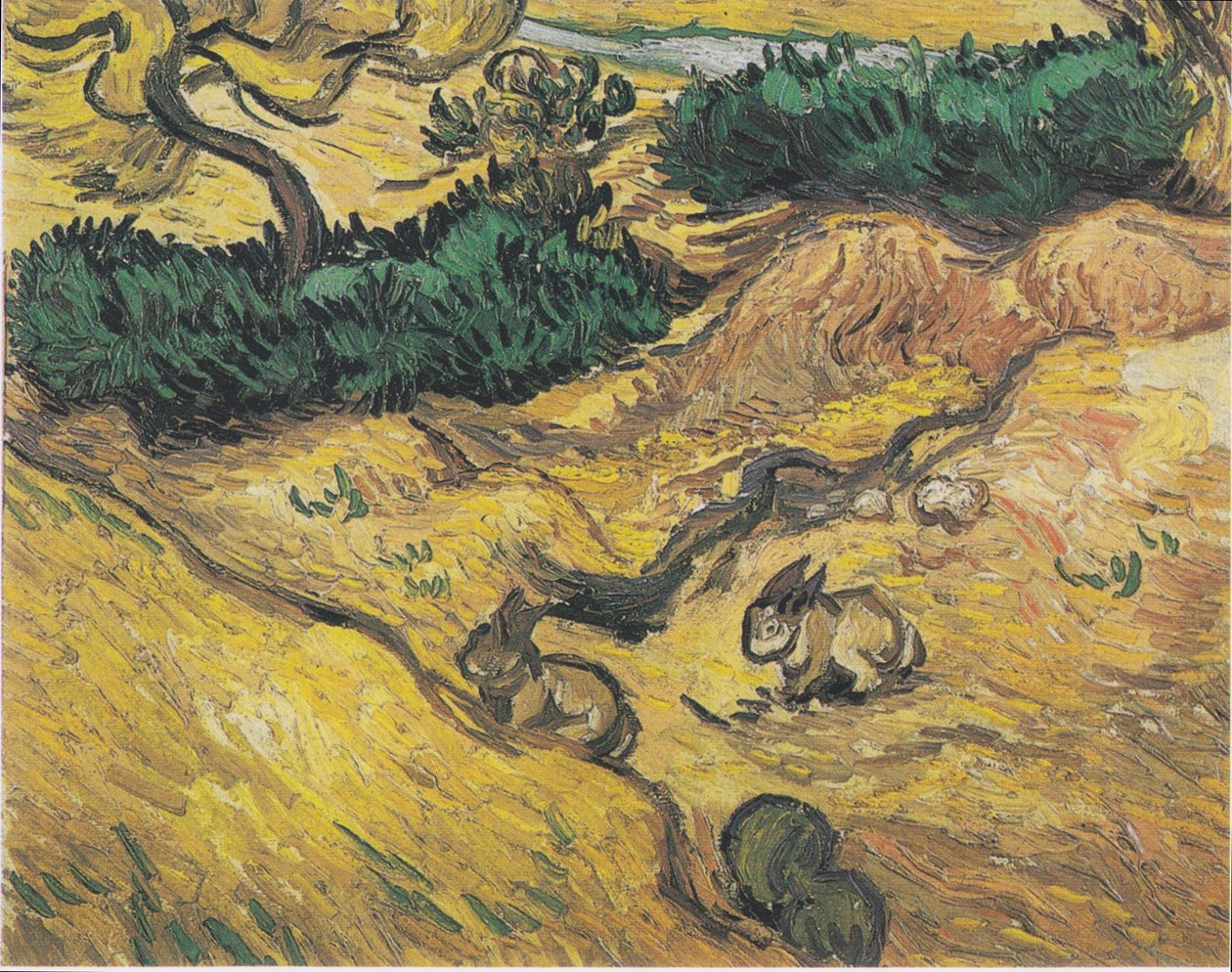 To kaniner på en eng av Vincent van Gogh