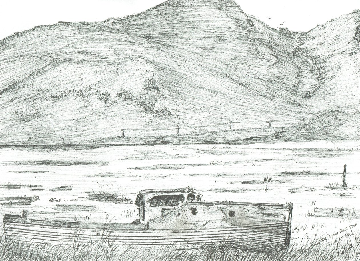 Båt på tørt land, Isle of Mull, 2007 av Vincent Alexander Booth