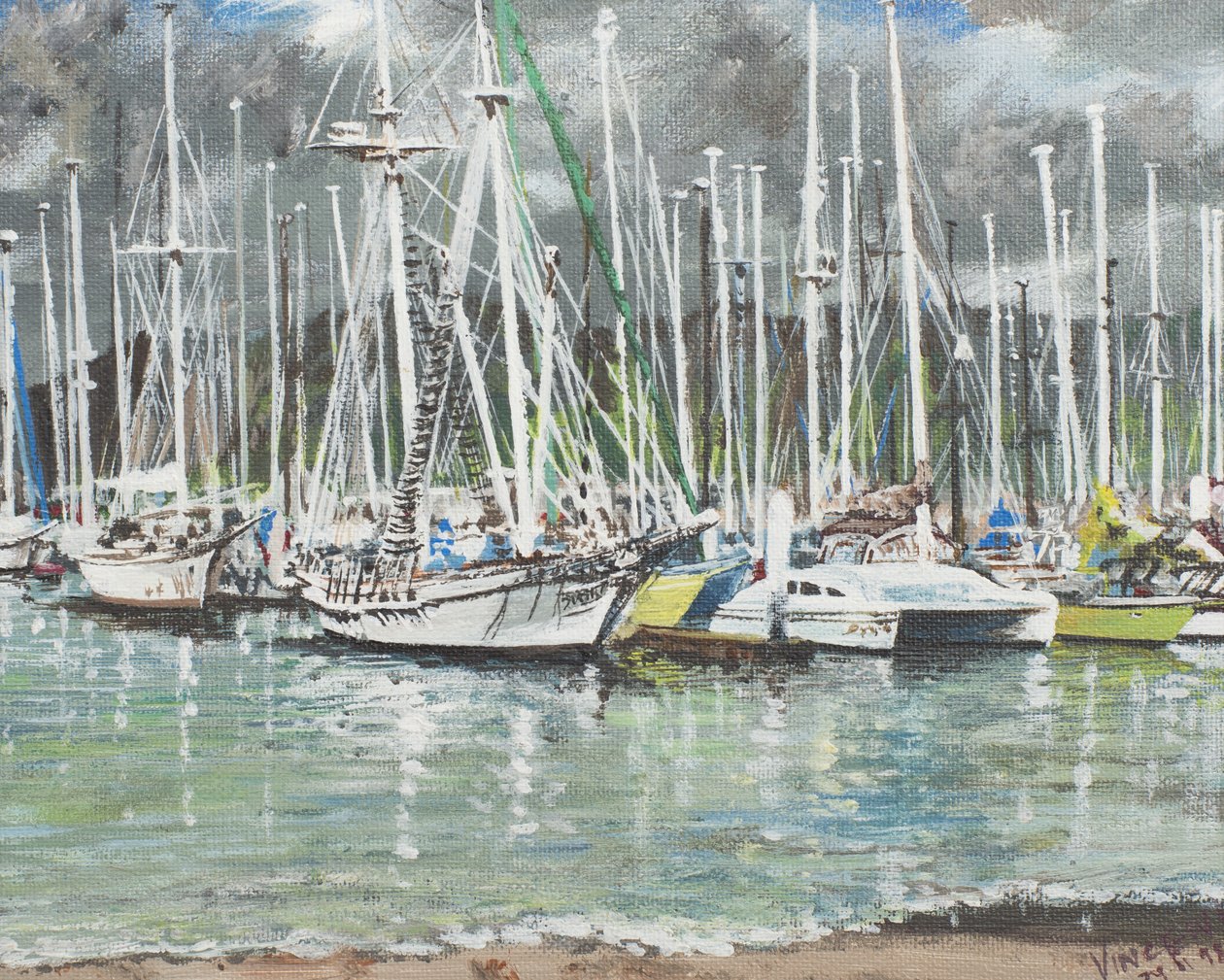 Coffs Harbour, Australia, 1998, (akryl på lerretstavle) av Vincent Alexander Booth