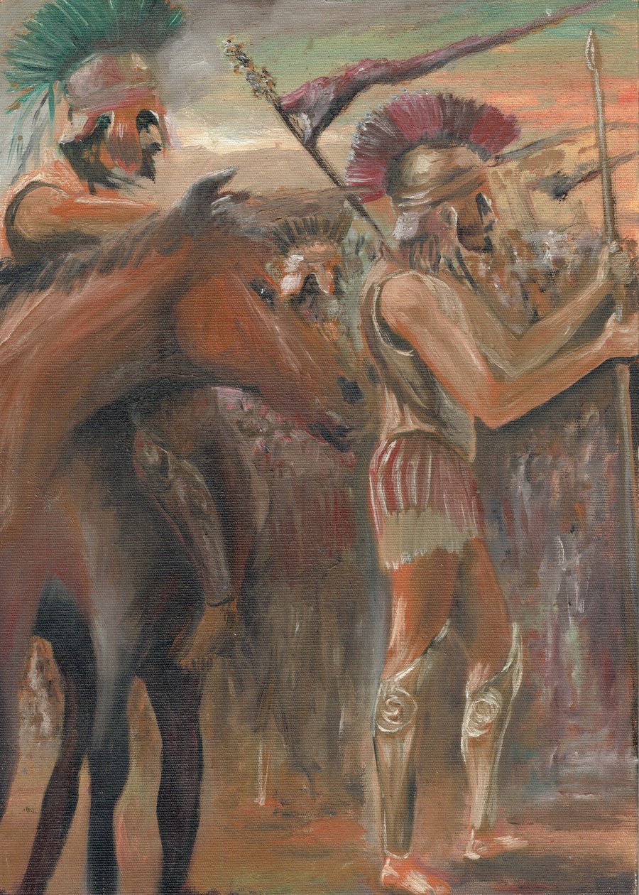Conflict, 1984, (akryl på lerretstavle) av Vincent Alexander Booth