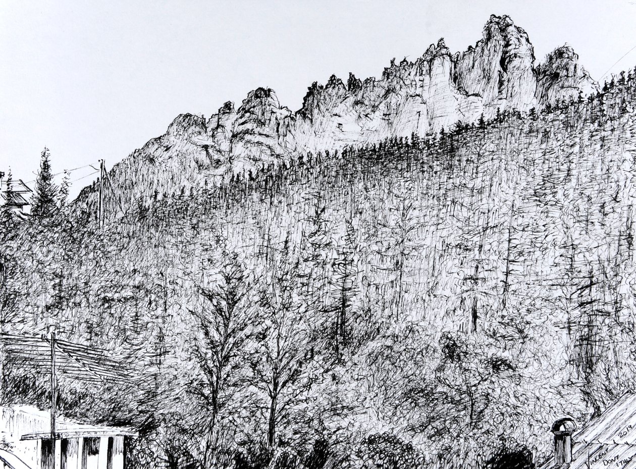 Dolomittene fra balkongen i Dont Italia 2019 av Vincent Alexander Booth